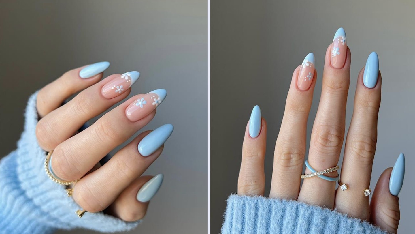 Light Blue SNS Nail Designs for Short Nails - wide 1