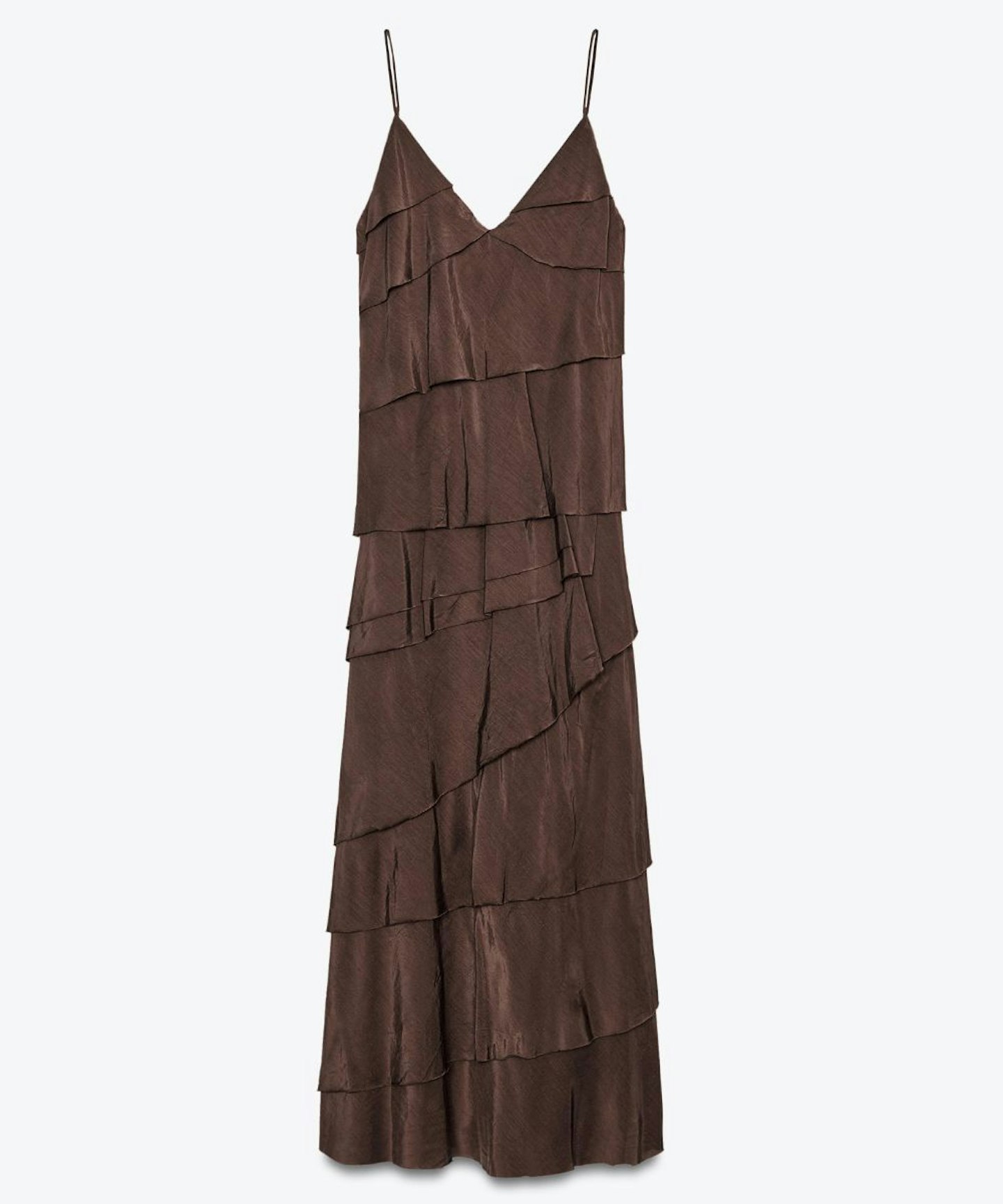 Brown Ruffled Dress