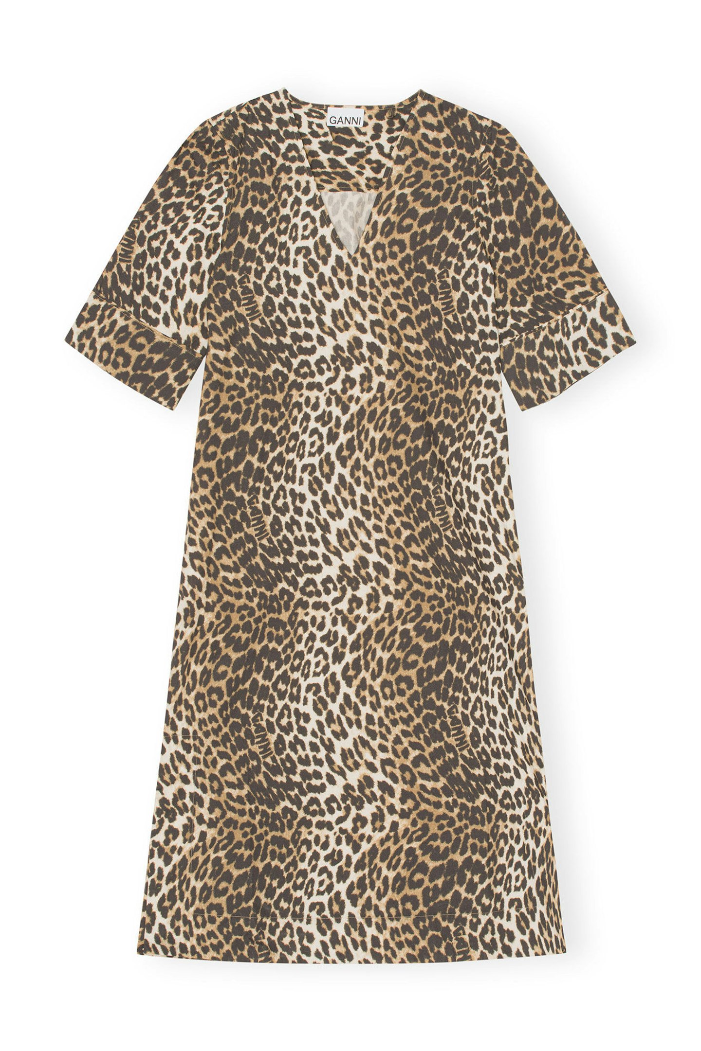 Ganni, Leopard Wide Midi Dress