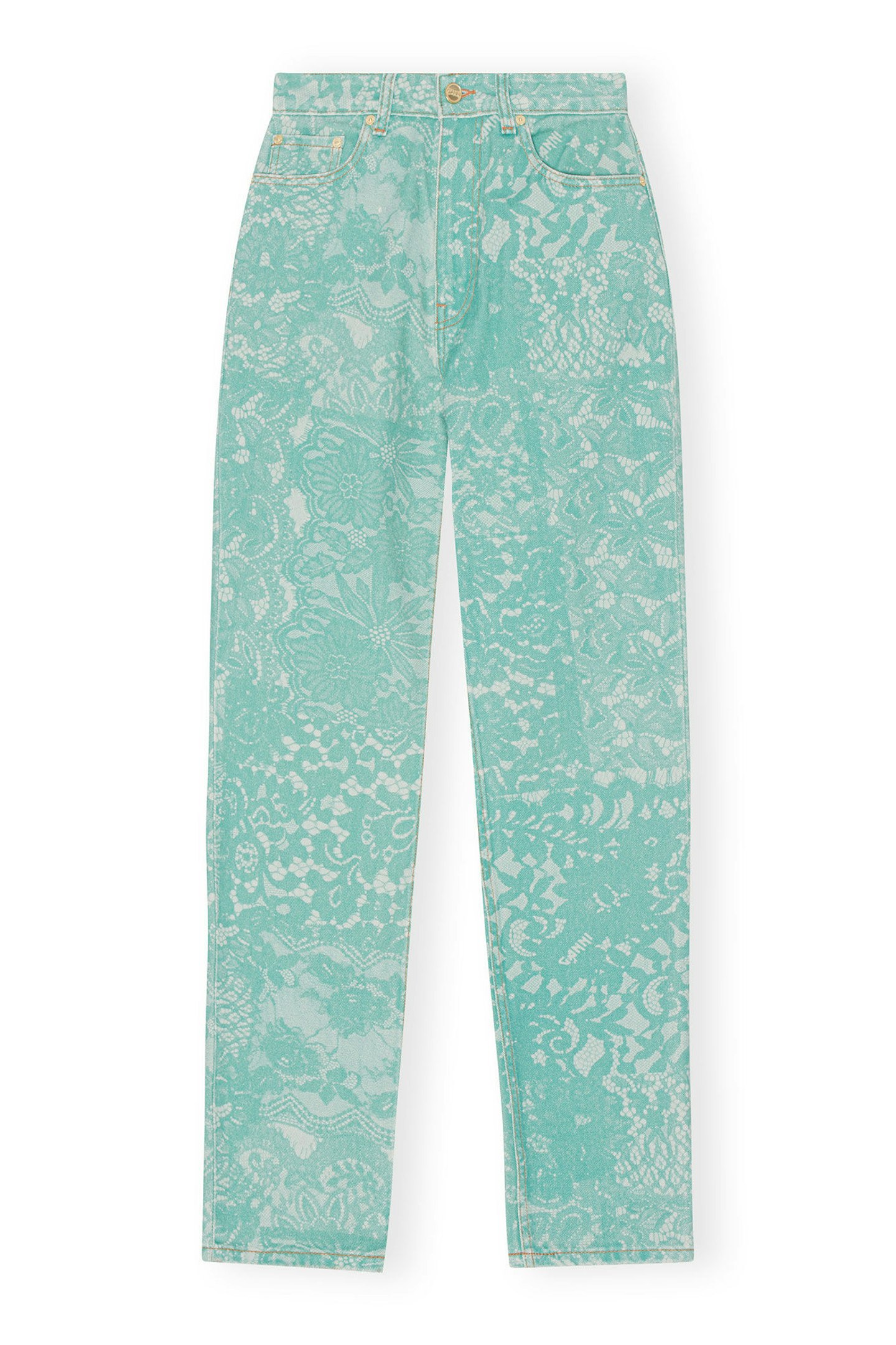Ganni, Lace-Printed Swigy Jeans