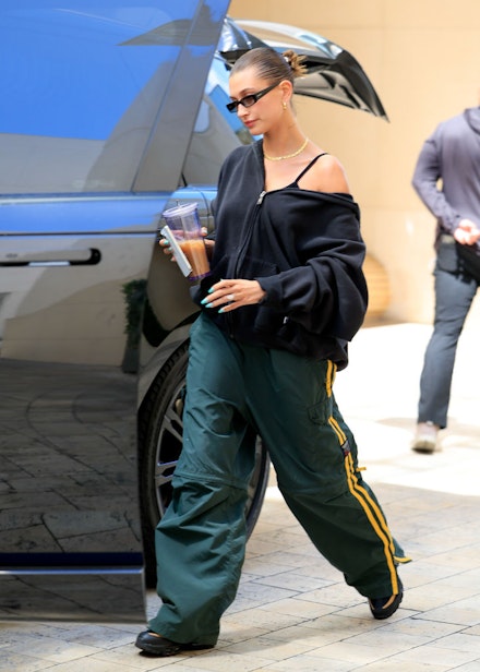 Hailey Bieber Is Now Wearing Popper Track Pants, Making Our Teenage Dreams  A Reality | Grazia