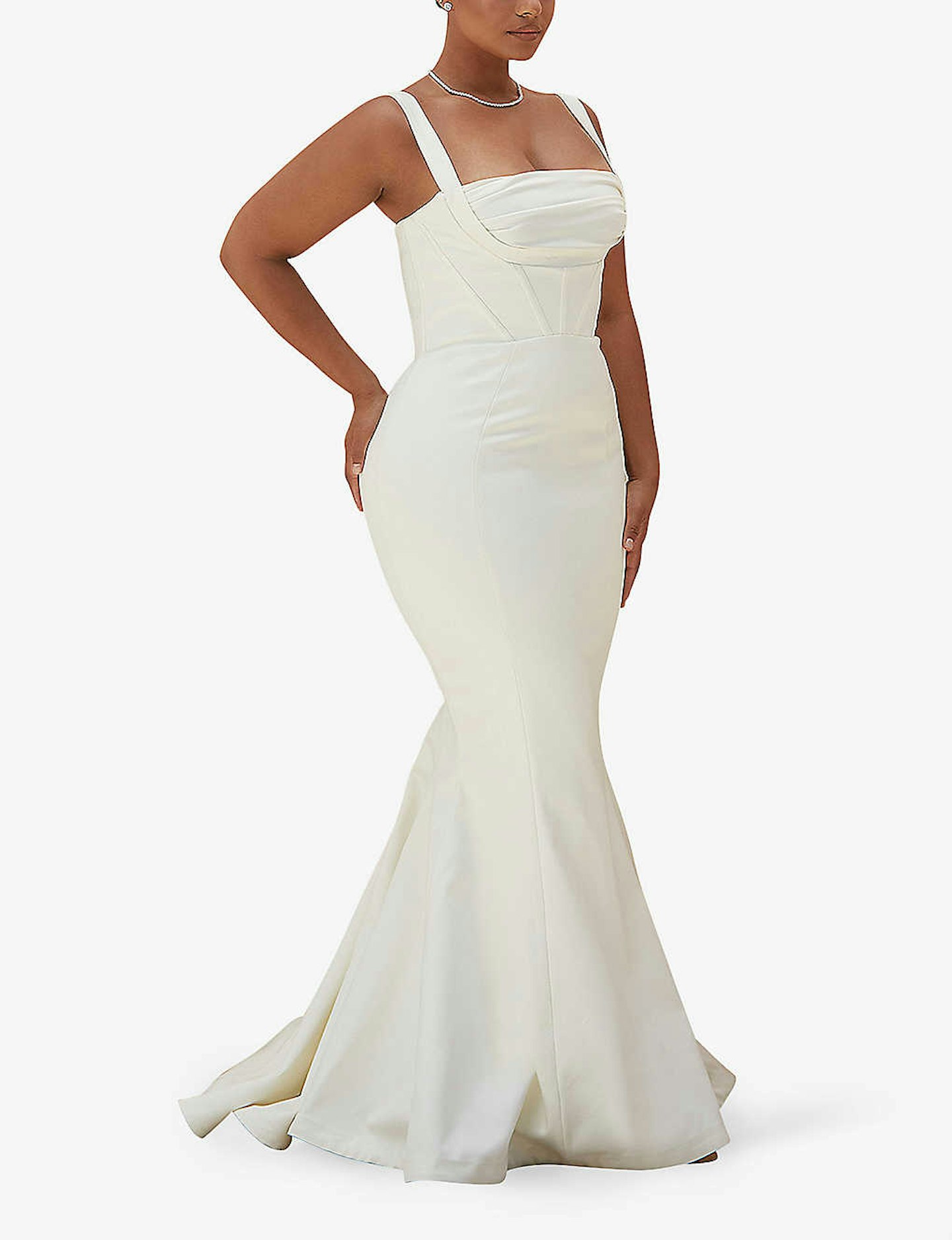 House Of CB, Francoise Corseted-bodice Satin Bridal Gown