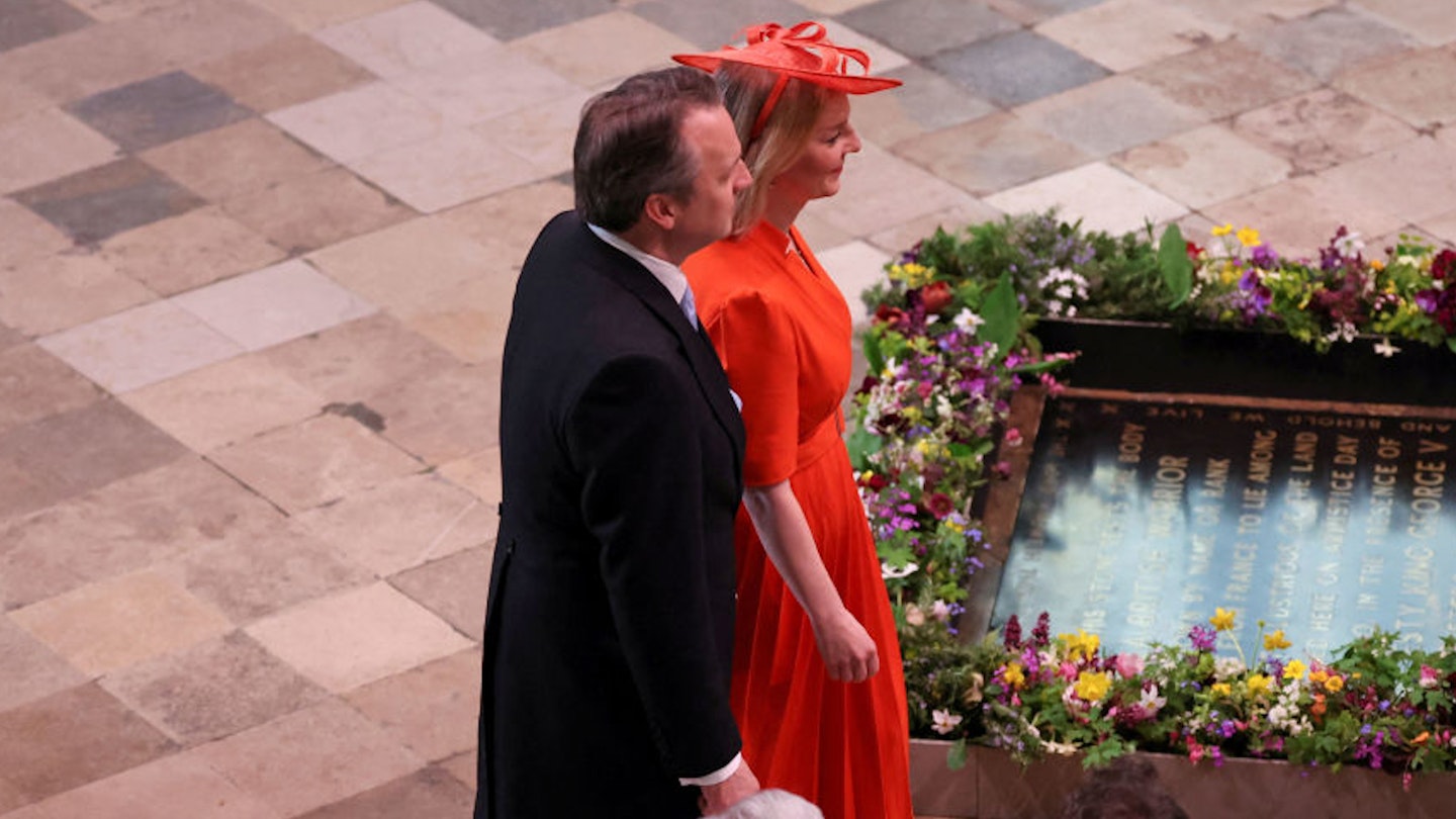 liz truss red dress Liz Truss Chief Secretary Treasury Arrives Editorial Stock Photo - Stock Image