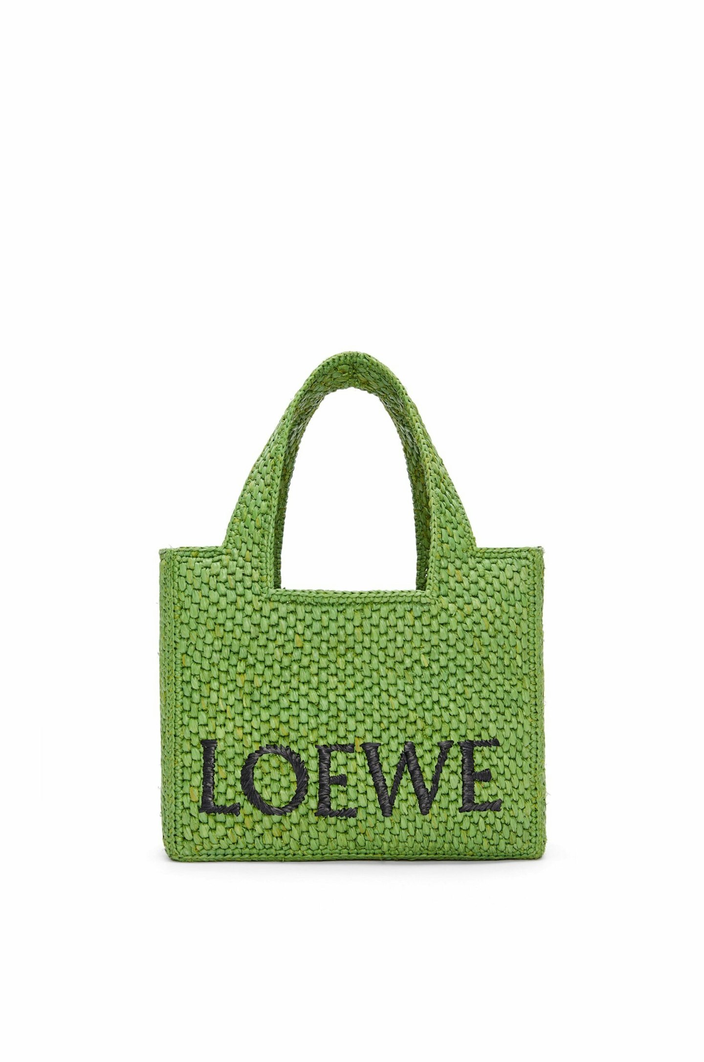 Loewe, Small Loewe Font Tote In Raffia