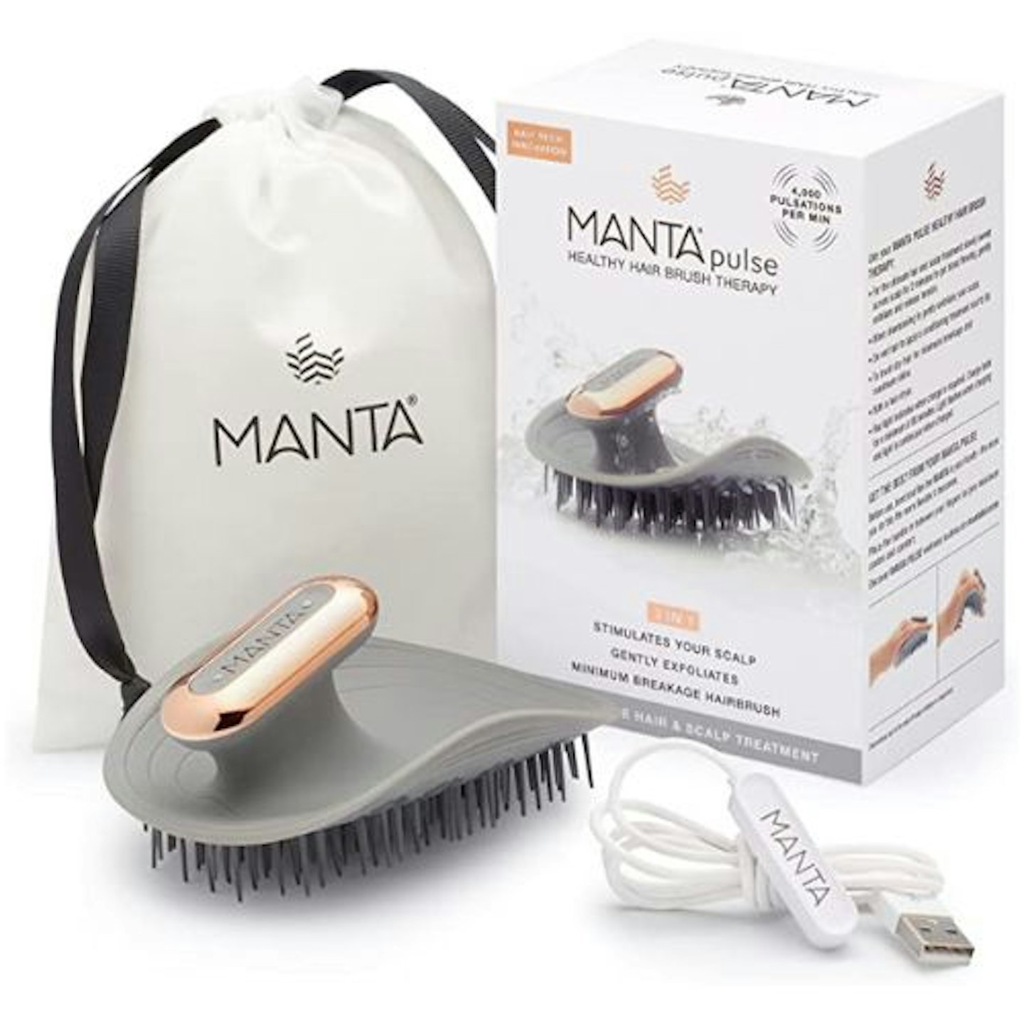 Manta Pulse Electric Scalp Massager Shampoo Brush