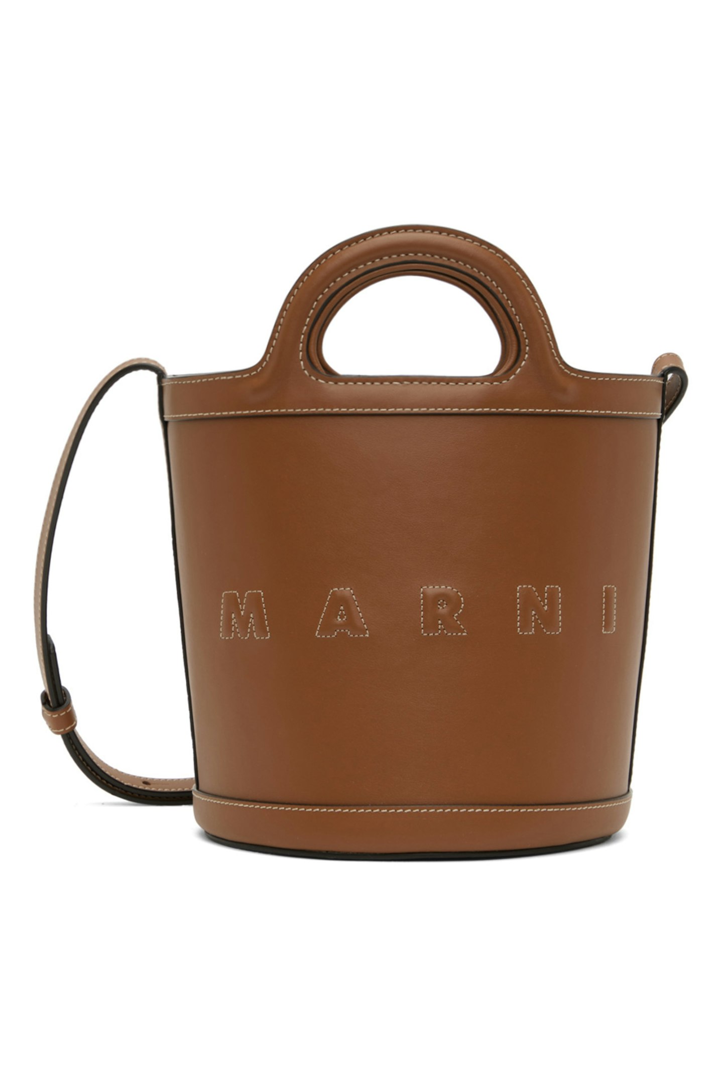 Marni, Brown Mini Tropicalia Bucket Bag