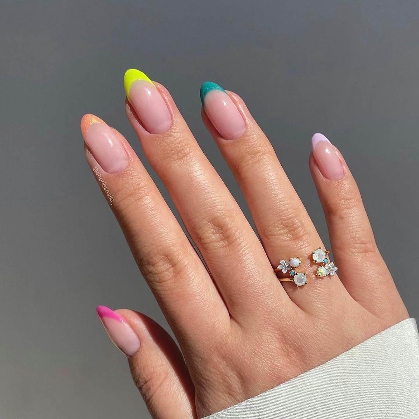 Neon French Tip Nails