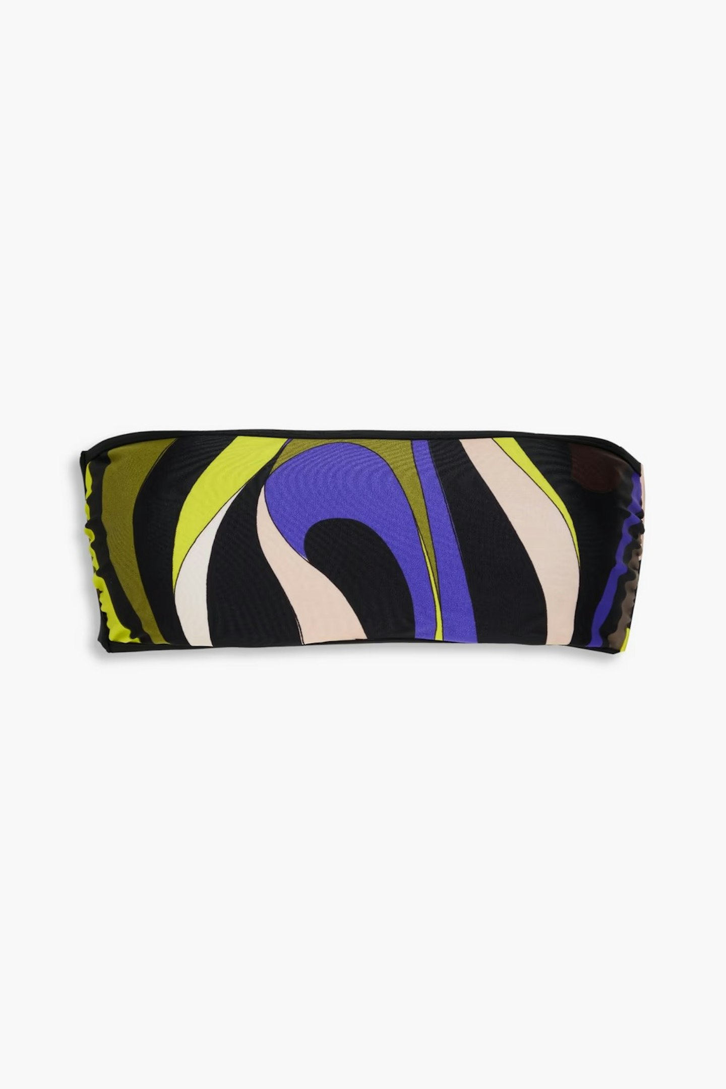 Printed Stretch-jersey Bandeau Bikini Top