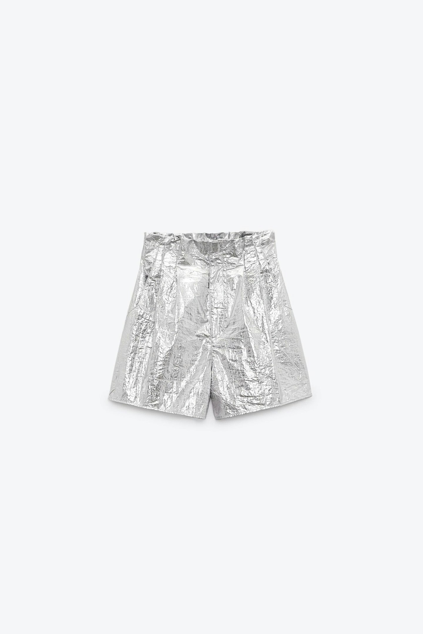 Zara, Paperbag Bermuda Shorts With Darts
