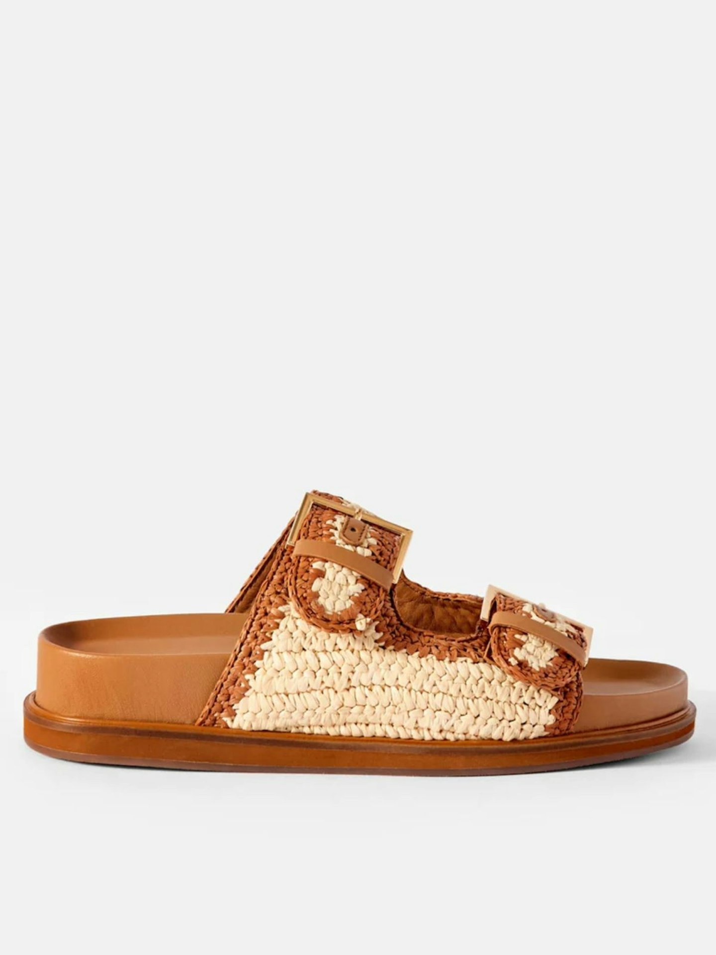 Mint Velvet, Mal Brown Raffia Flat