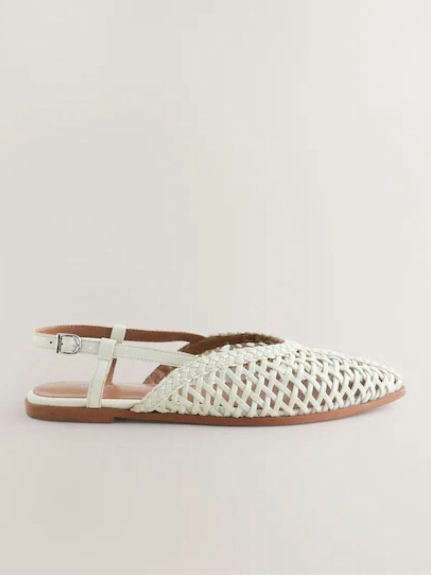 Next, Leather Point Tow Weave Slingbacks