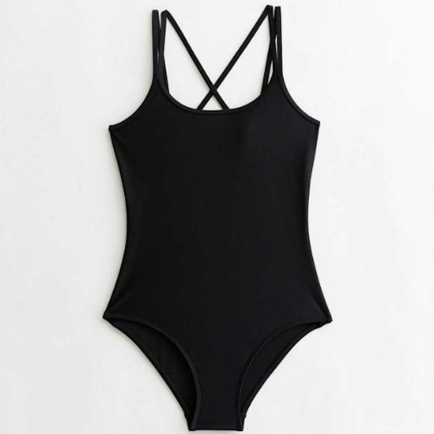 Matching Family Swimsuits:  Girls Black Strappy Back Swimsuit