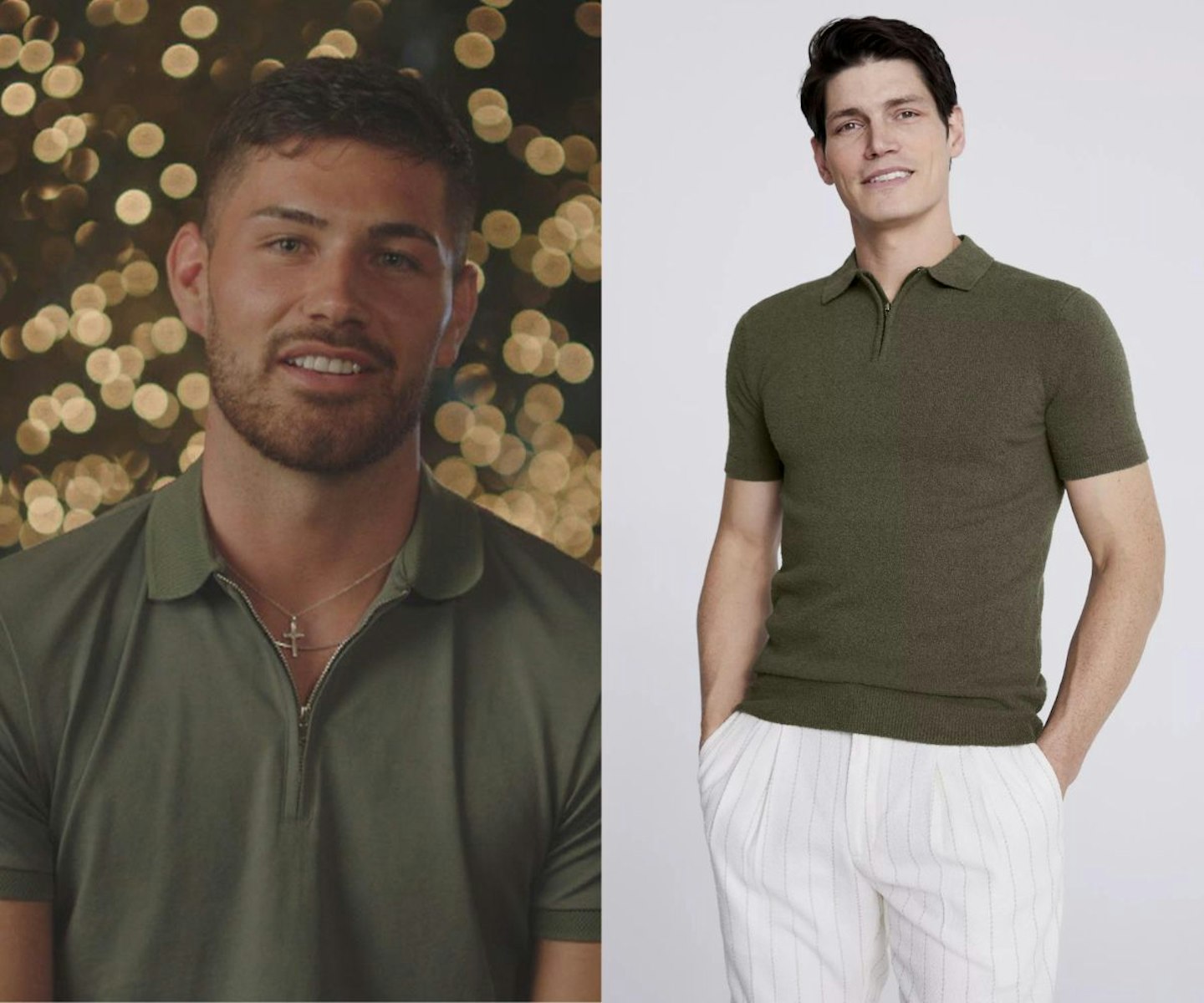 Scott's Khaki Half Zip Polo