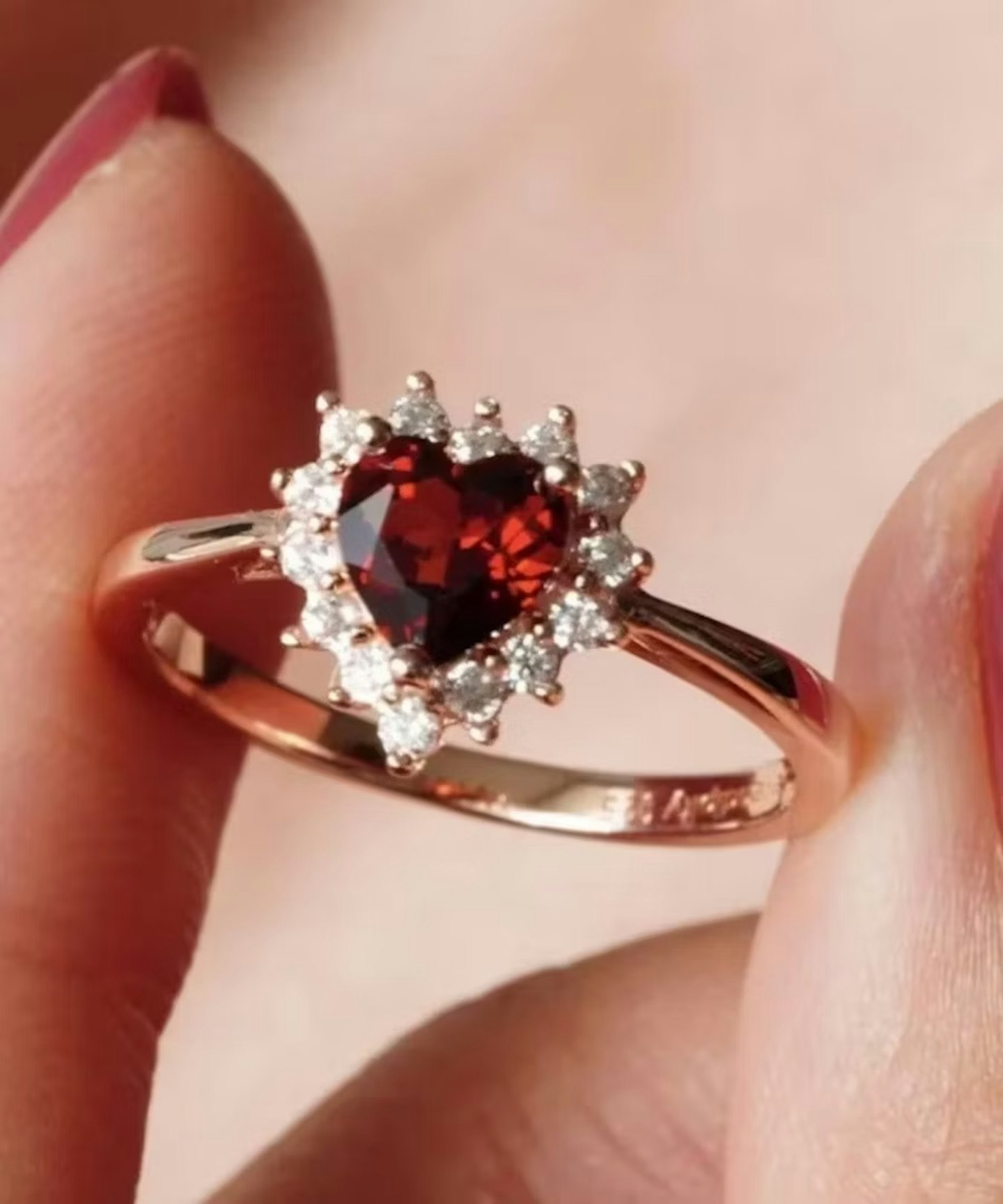 Red Heart Gem Ring