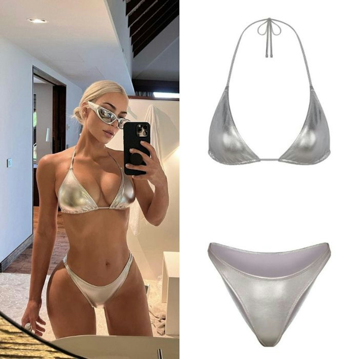 kim kardashian silver bikini