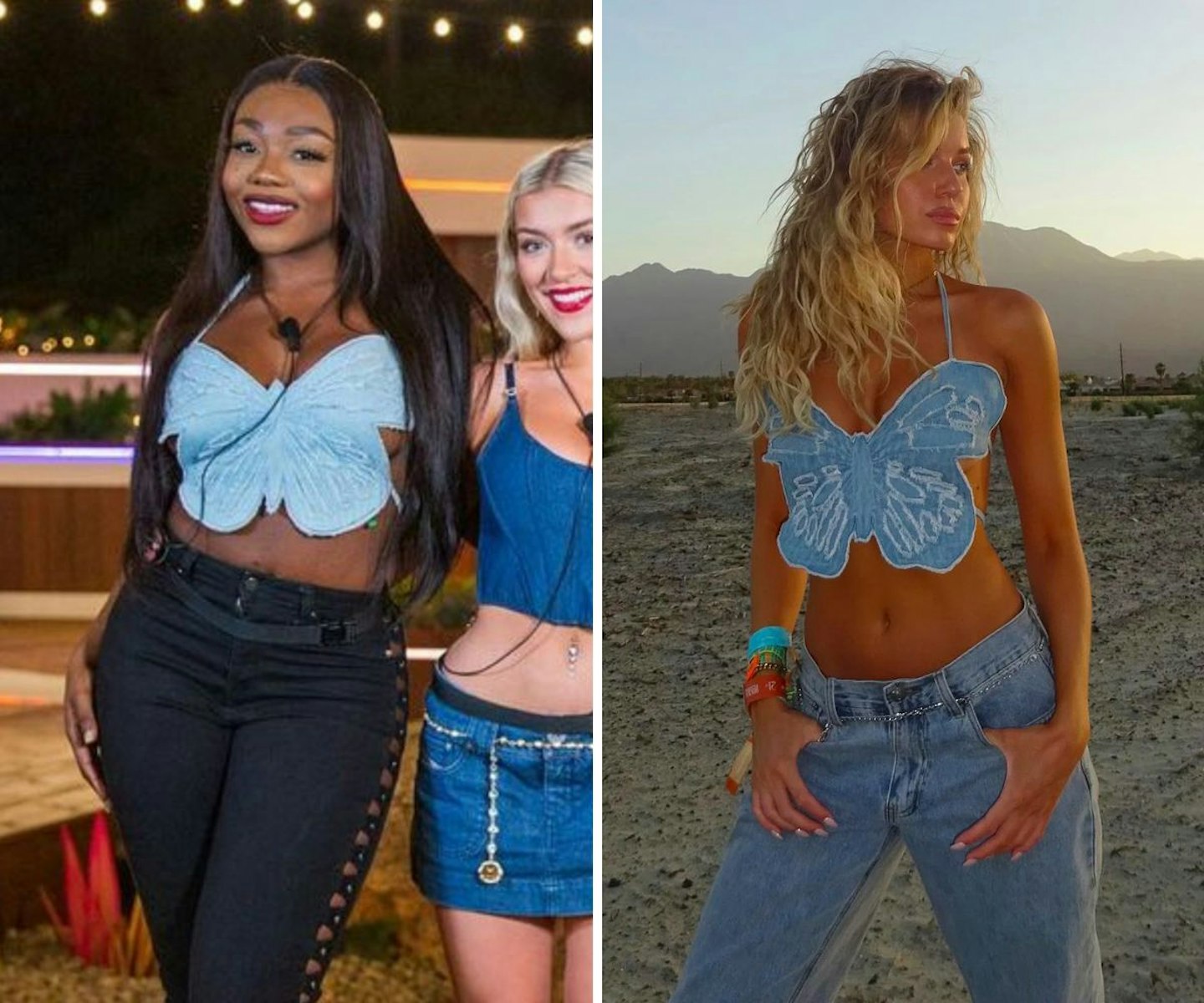 Whitney Adebayo's Butterfly Denim Top