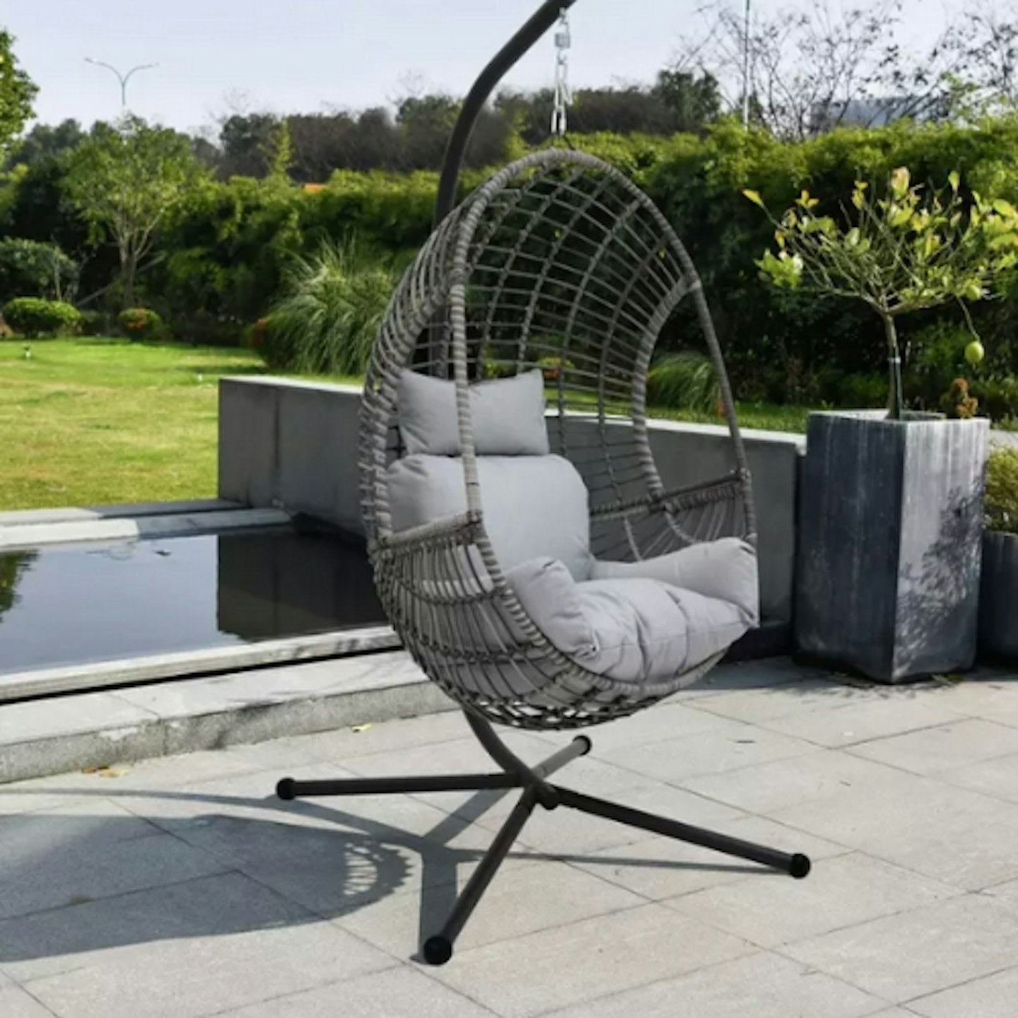 Aldi Double Hanging Egg Chair Argos Home Jaye Rattan Effect Hanging Egg Chair - Grey