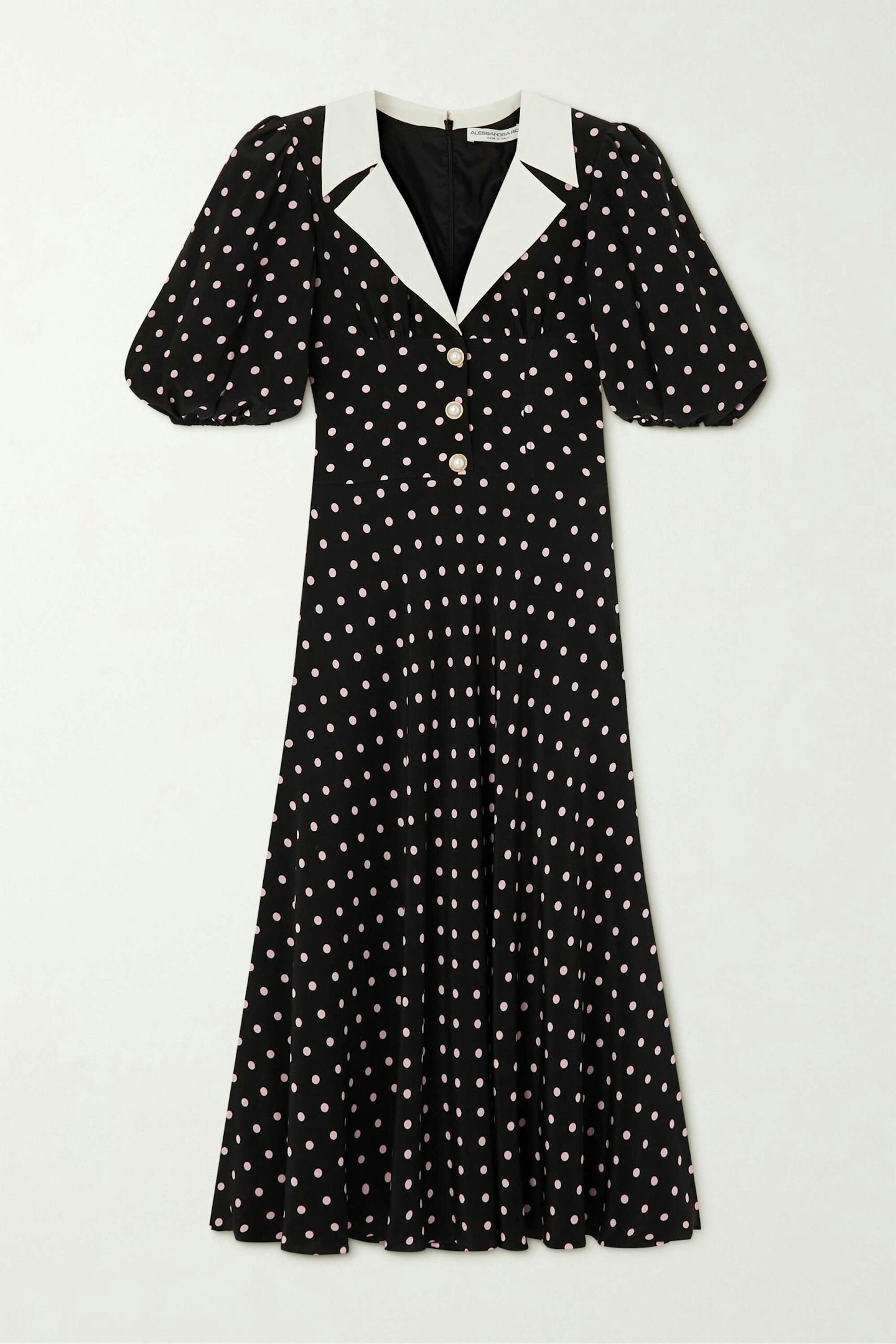 Alessandra Rich, Embellished Polka Dot Silk Crepe De Chine Maxi Dress