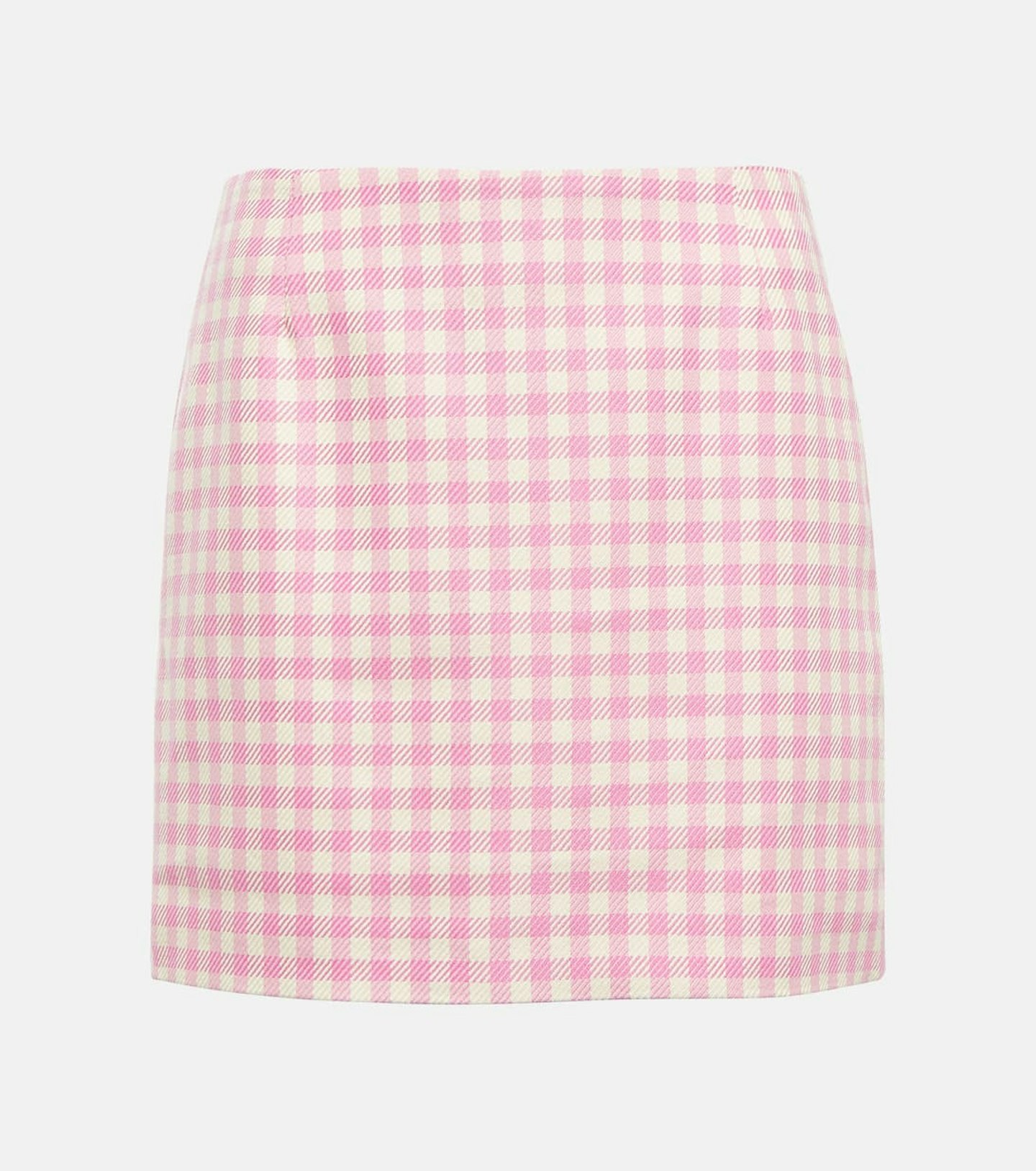 Ami Paris, Gingham Cotton And Wool Miniskirt