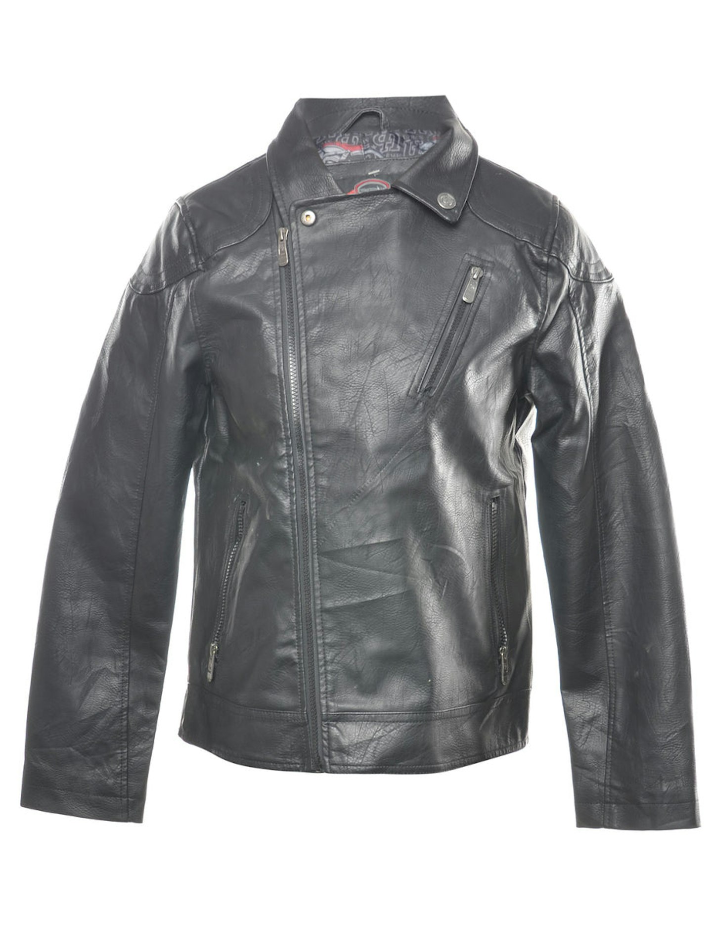 Beyond Retro, Black Plain Classic Leather Jacket