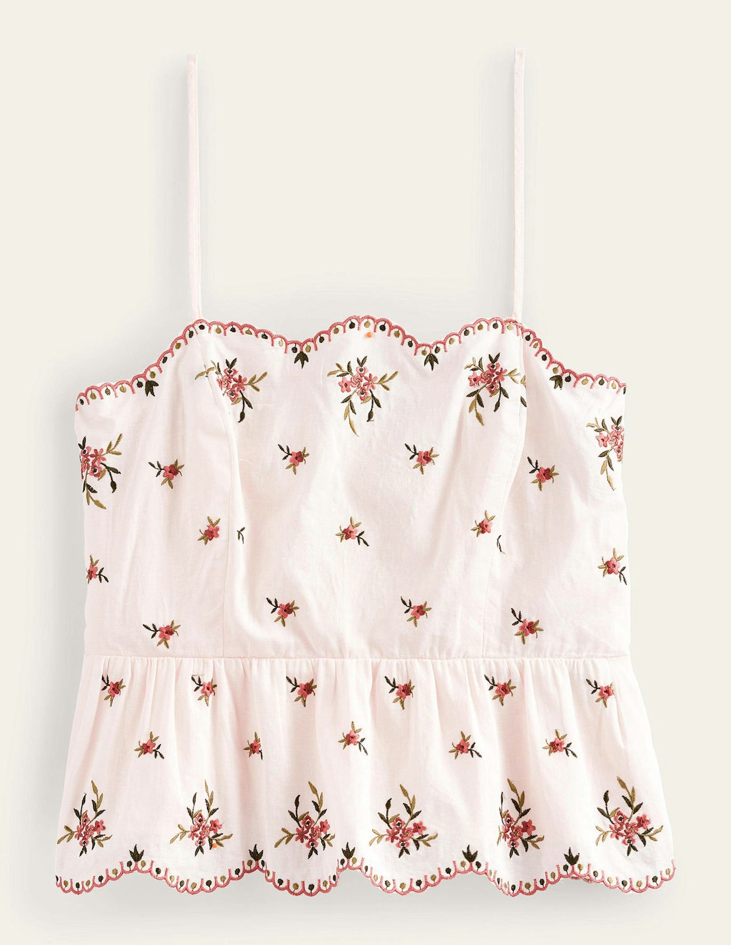 Boden, Embroidered Peplum Top