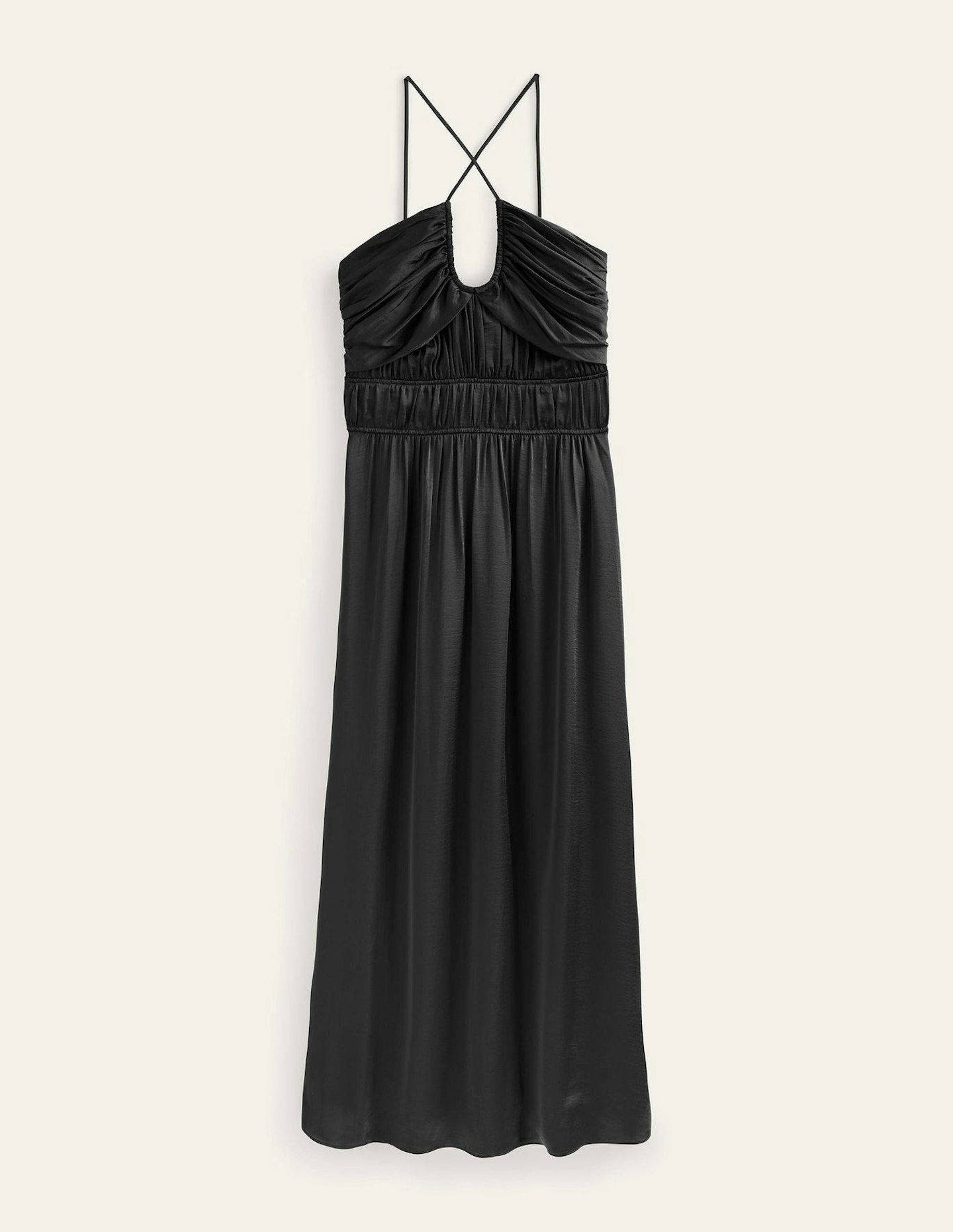 Boden, Ruched Bust Satin Maxi Dress