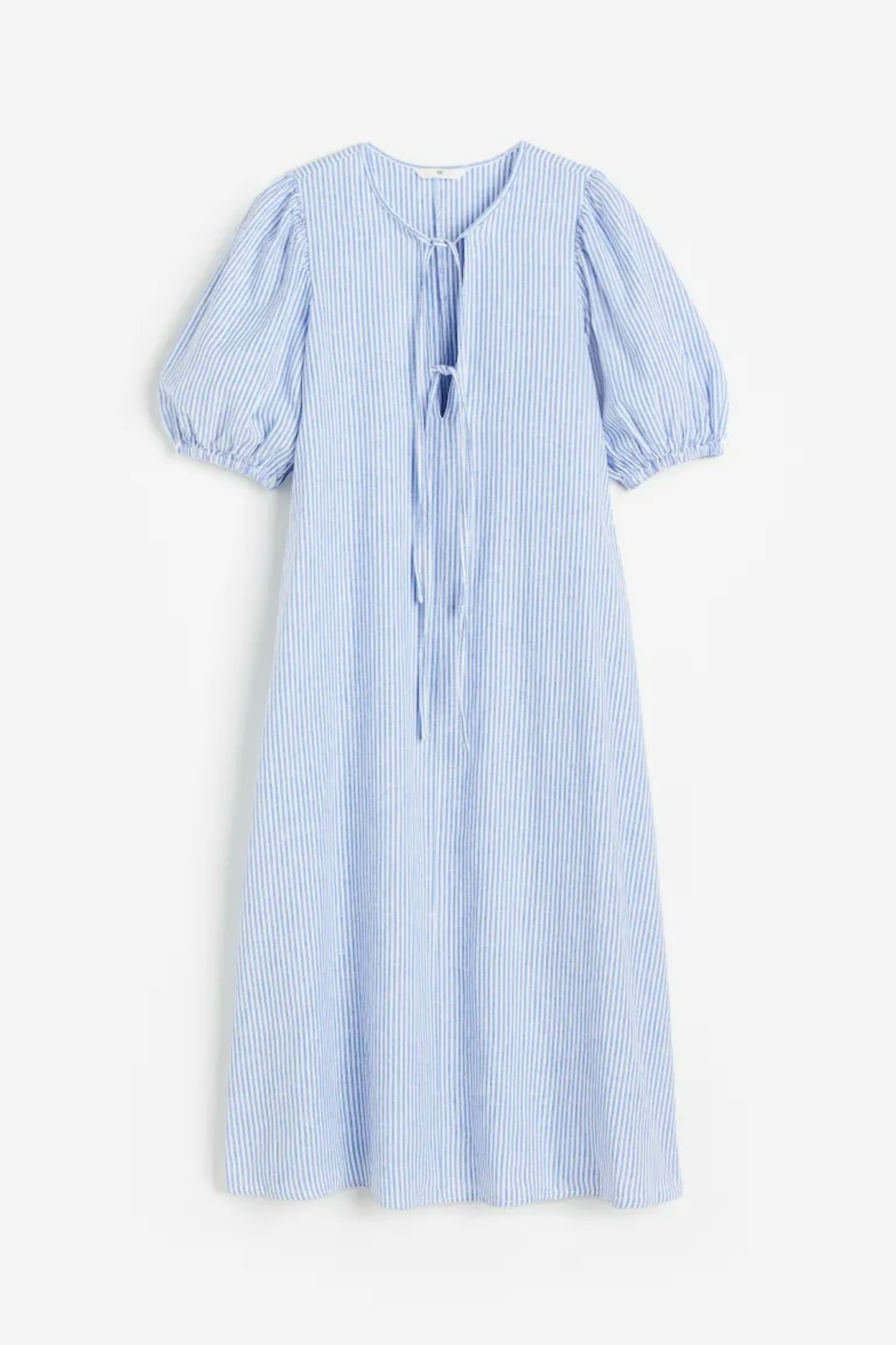 H&M, Tie-Detail Linen-Blend Dress