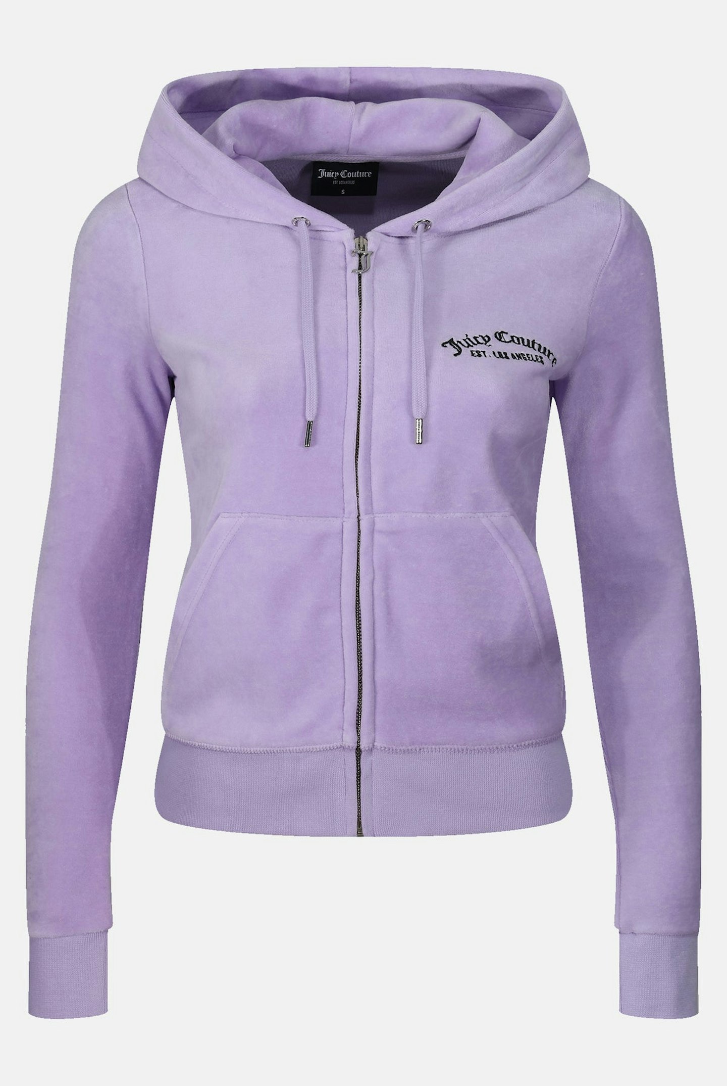 Juicy Couture, Pastel Lilac Recycled Velour Zip-Through Hoodie