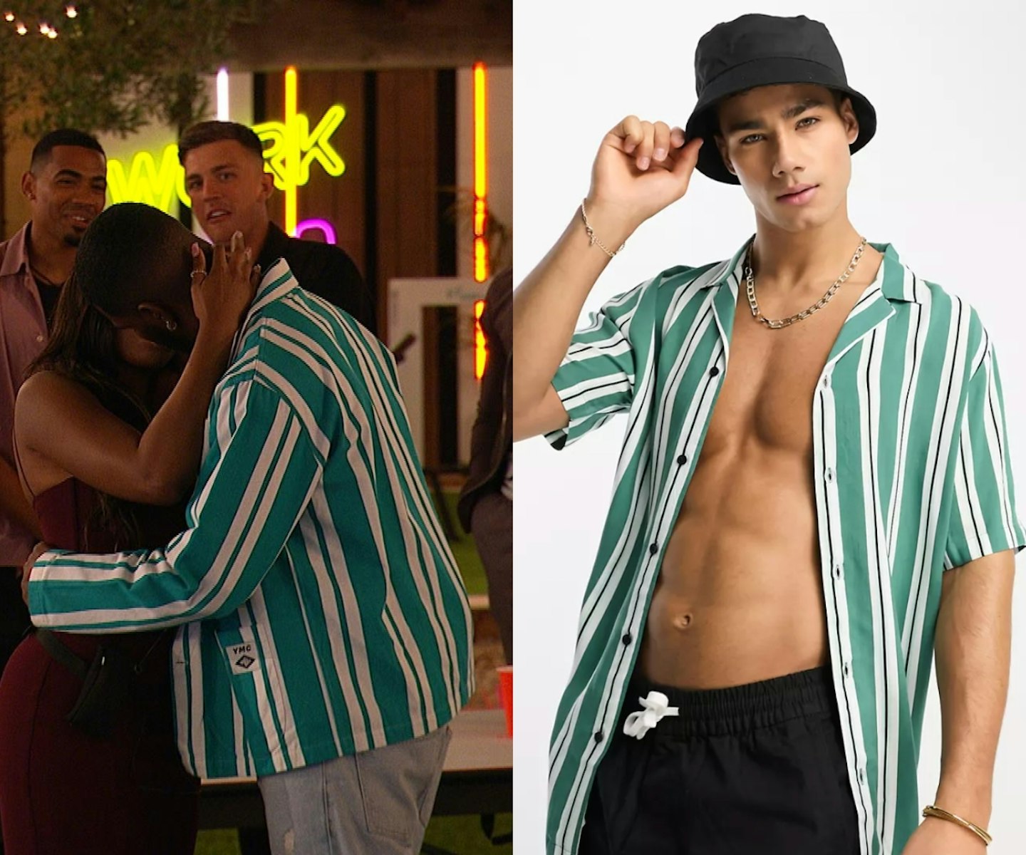 André's Teal Blue Striped Shirt