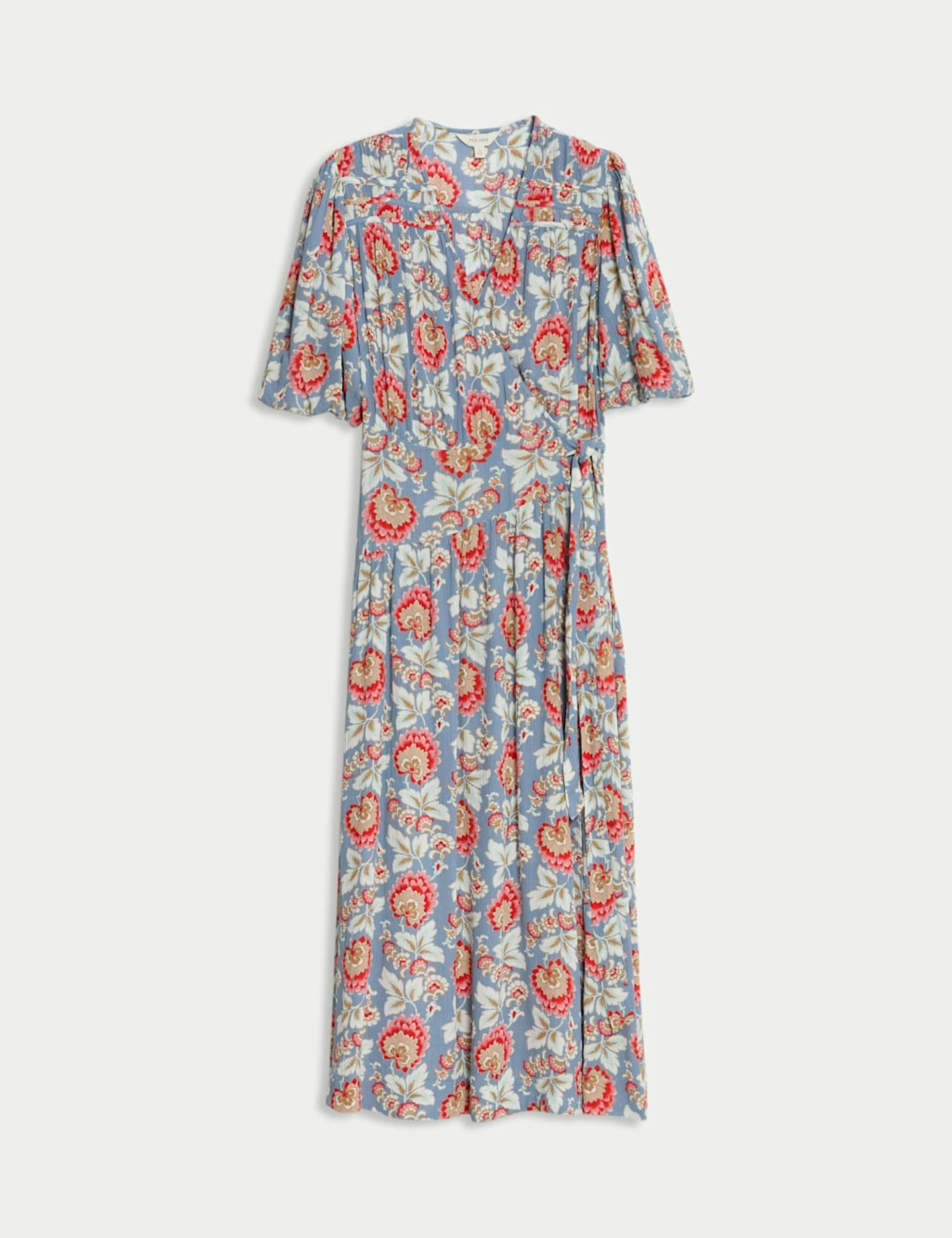 Per Una, Floral V-Neck Gathered Midi Wrap Dress