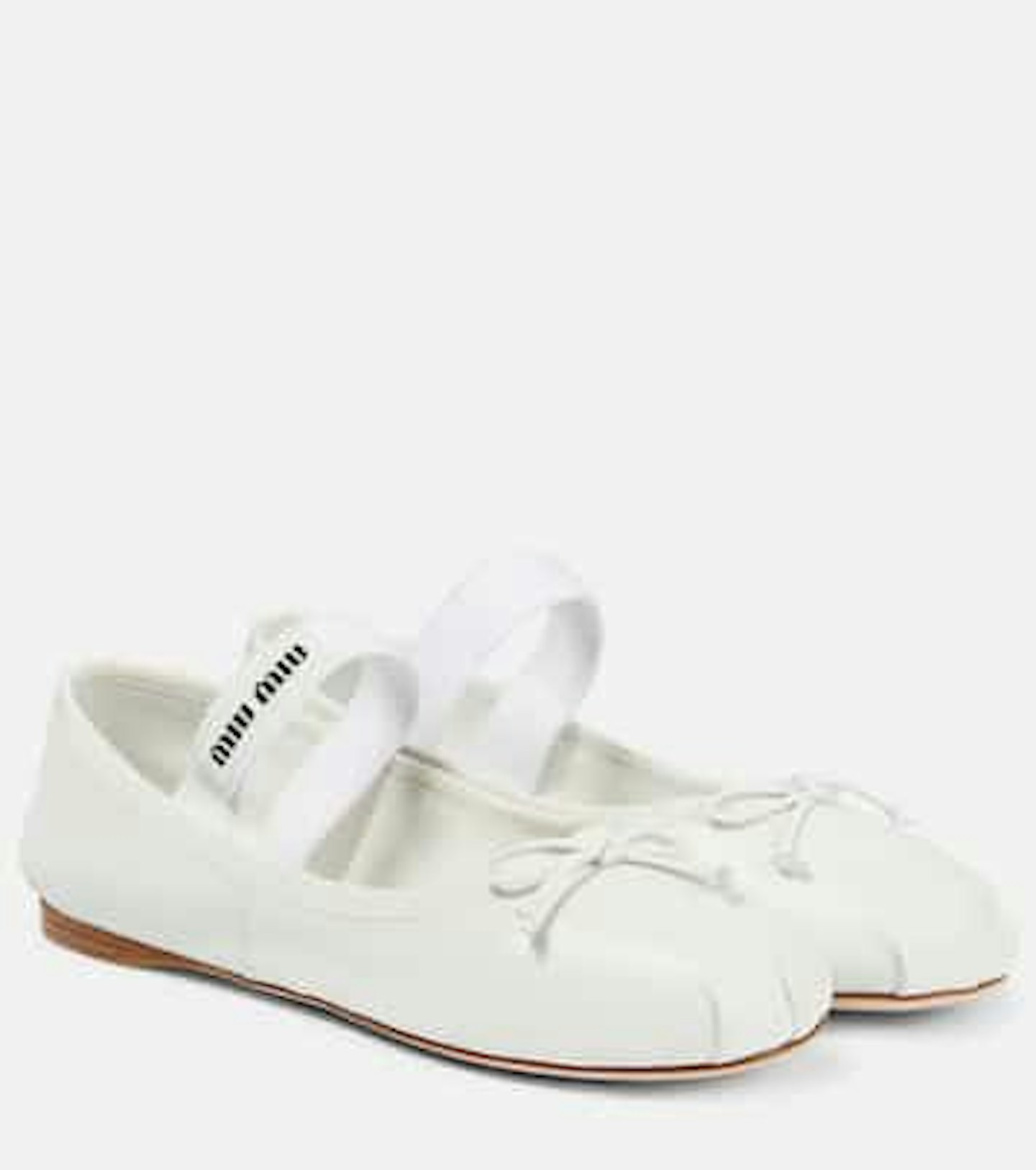 Miu Miu, Logo Leather Ballet Flats