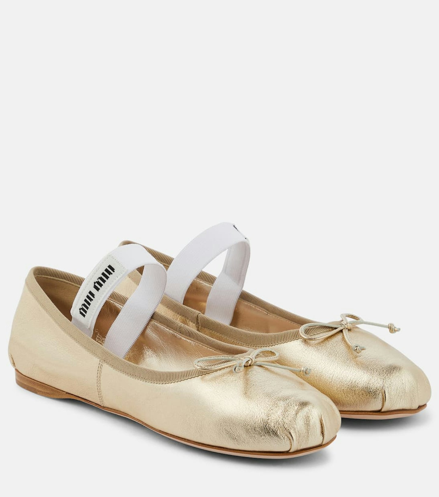 Miu Miu, Logo Leather Ballet Flats