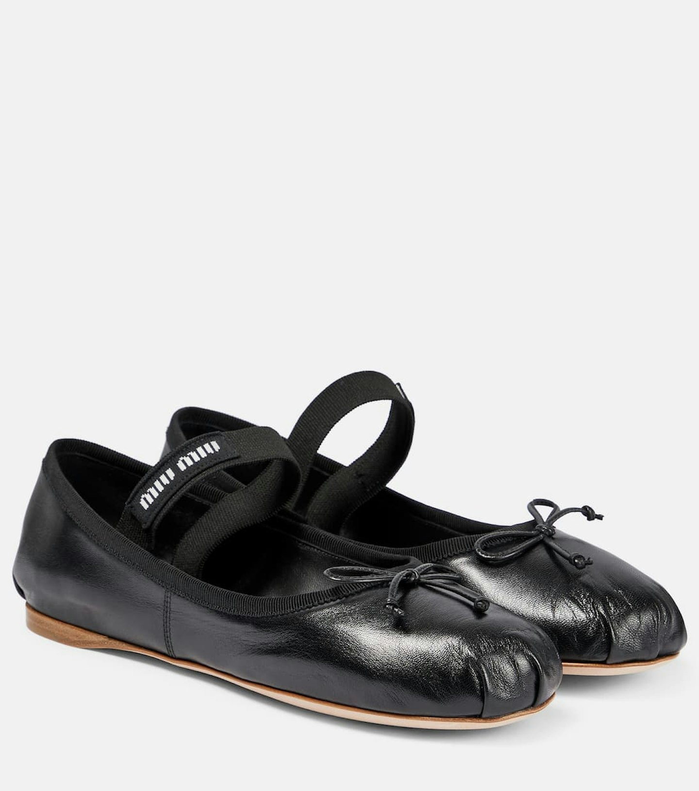 Miu Miu, Logo Leather Ballet Flats