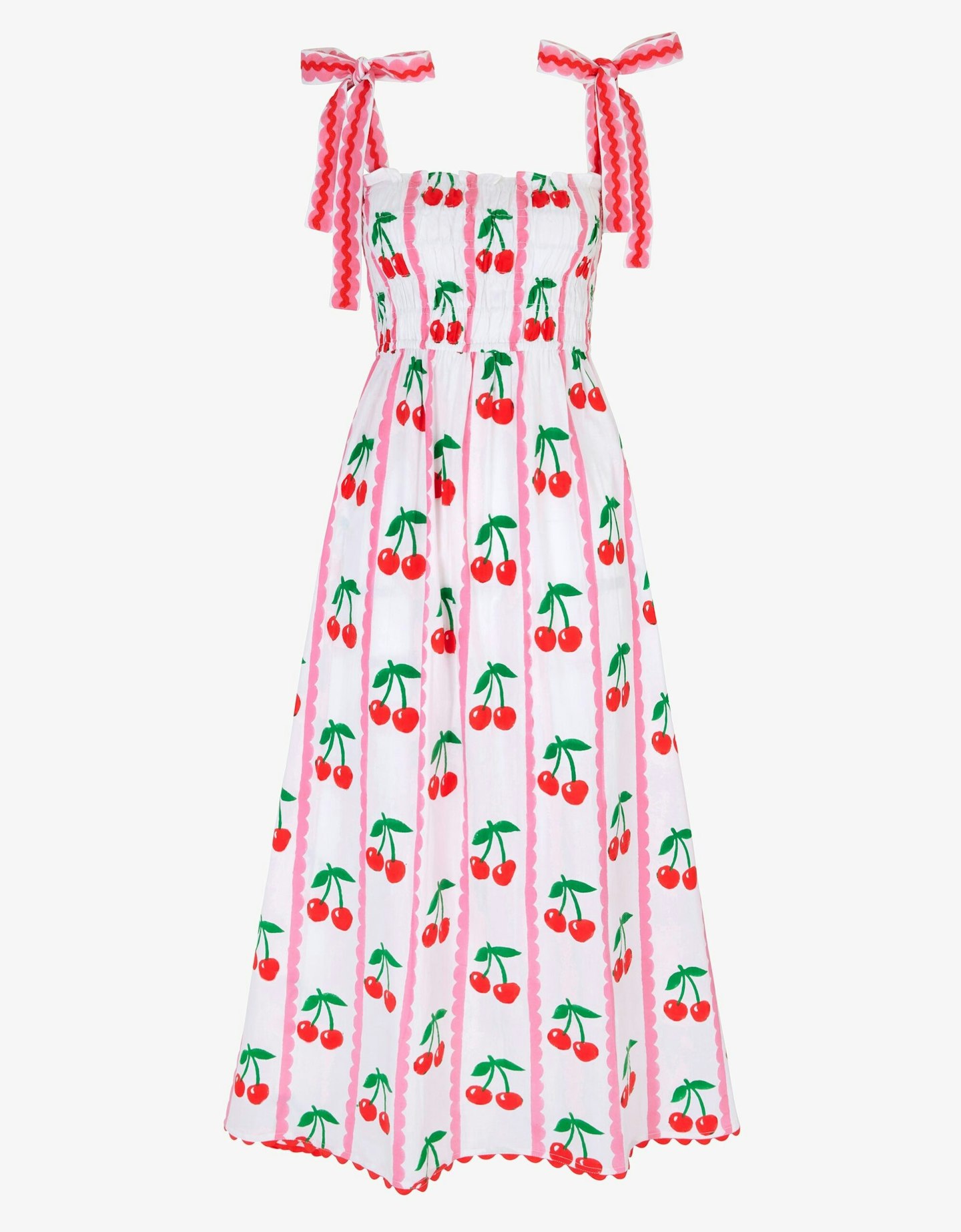 Pink City Prints, Scalloped Cherry Immy Dress