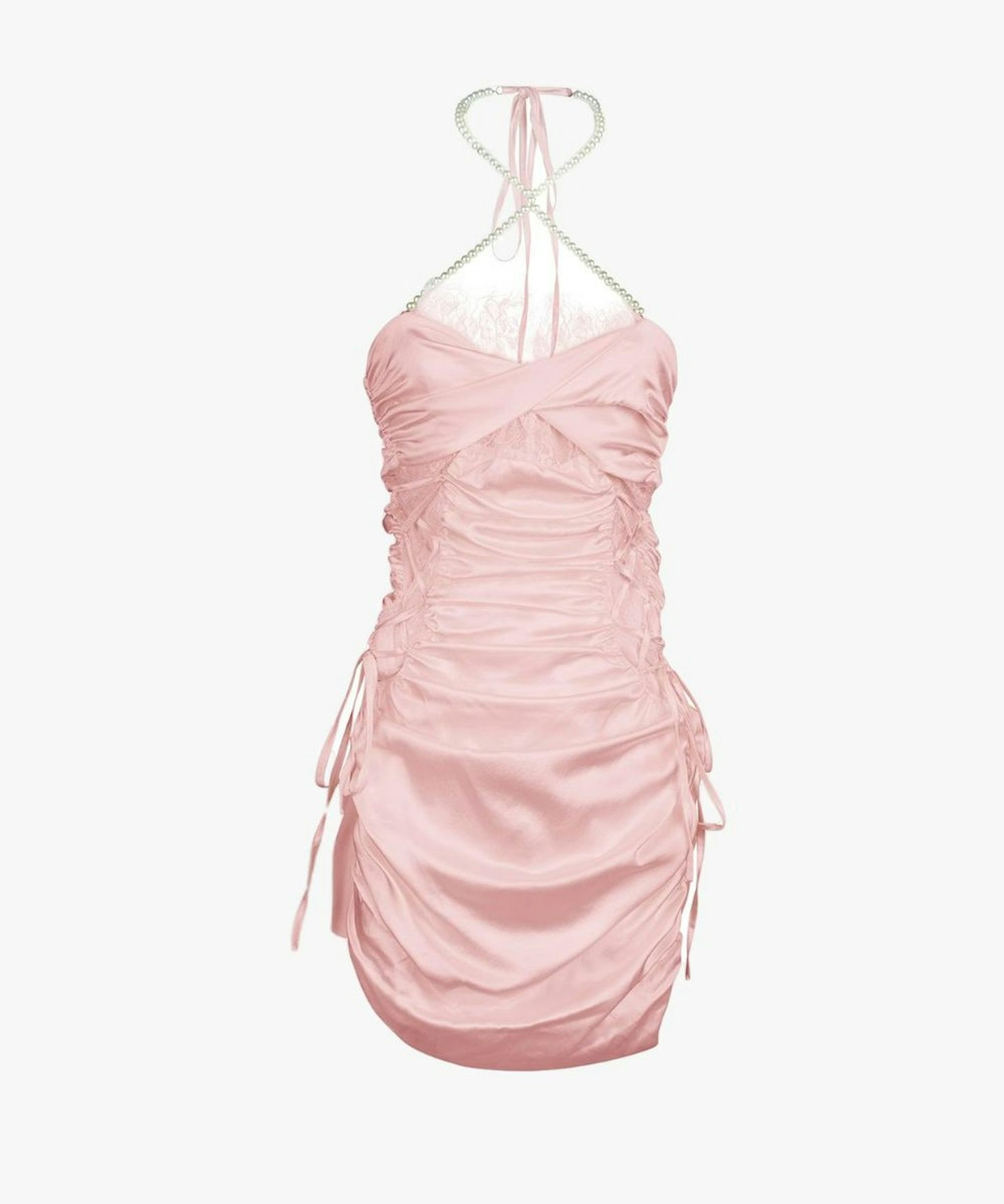 pink satin dress