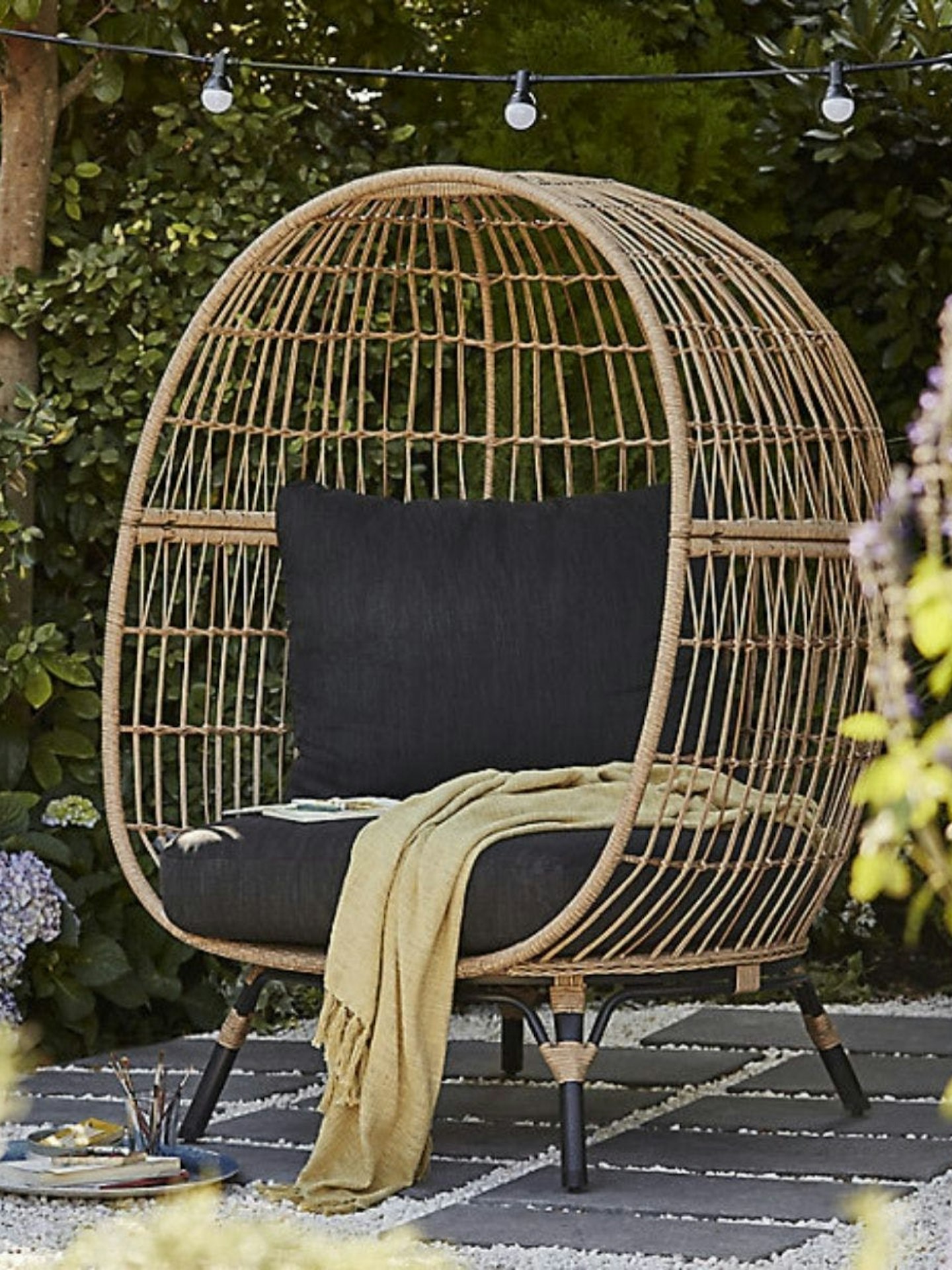 GoodHome Apolima Brown Rattan Effect Egg Chair