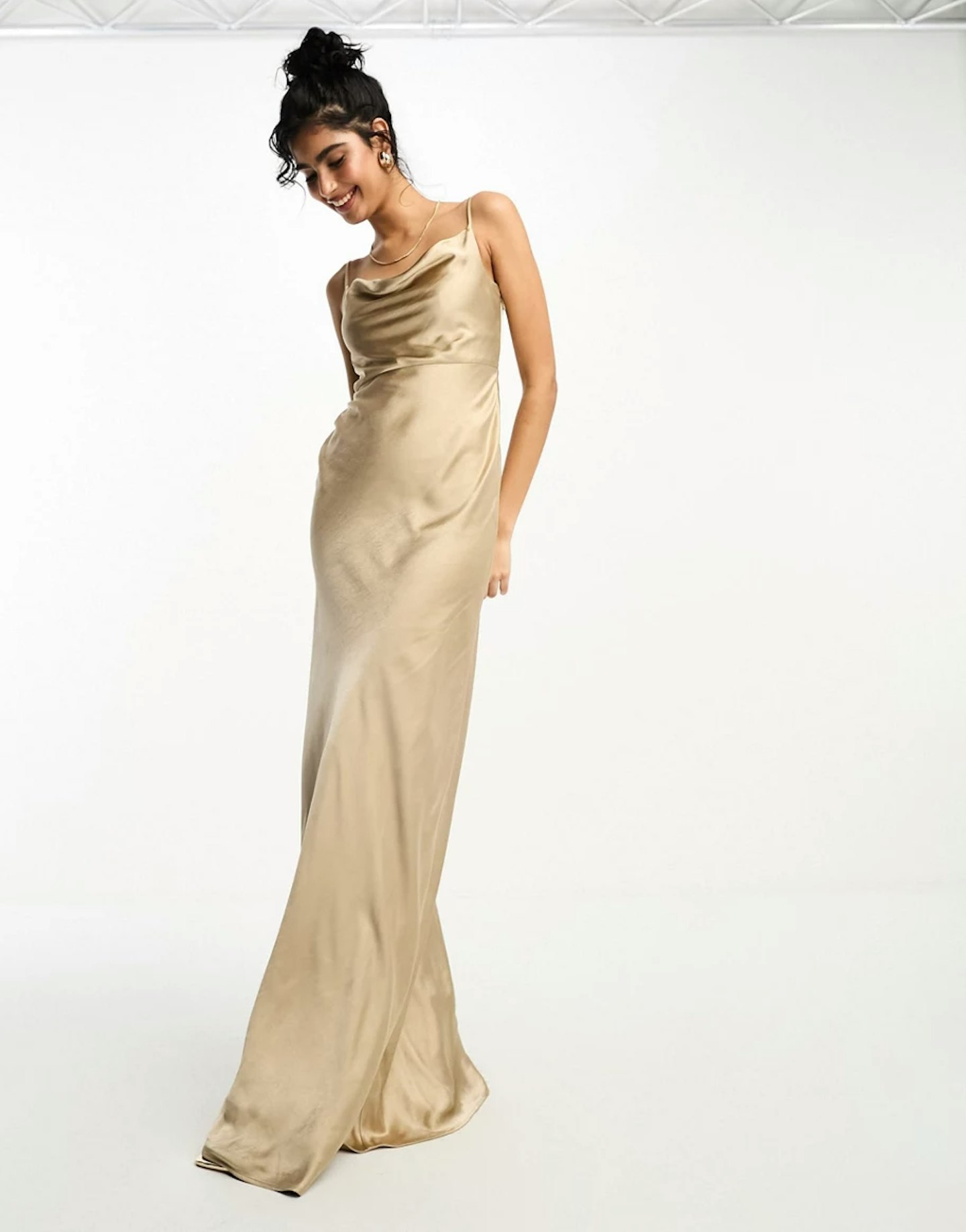 champagne bridesmaid dress