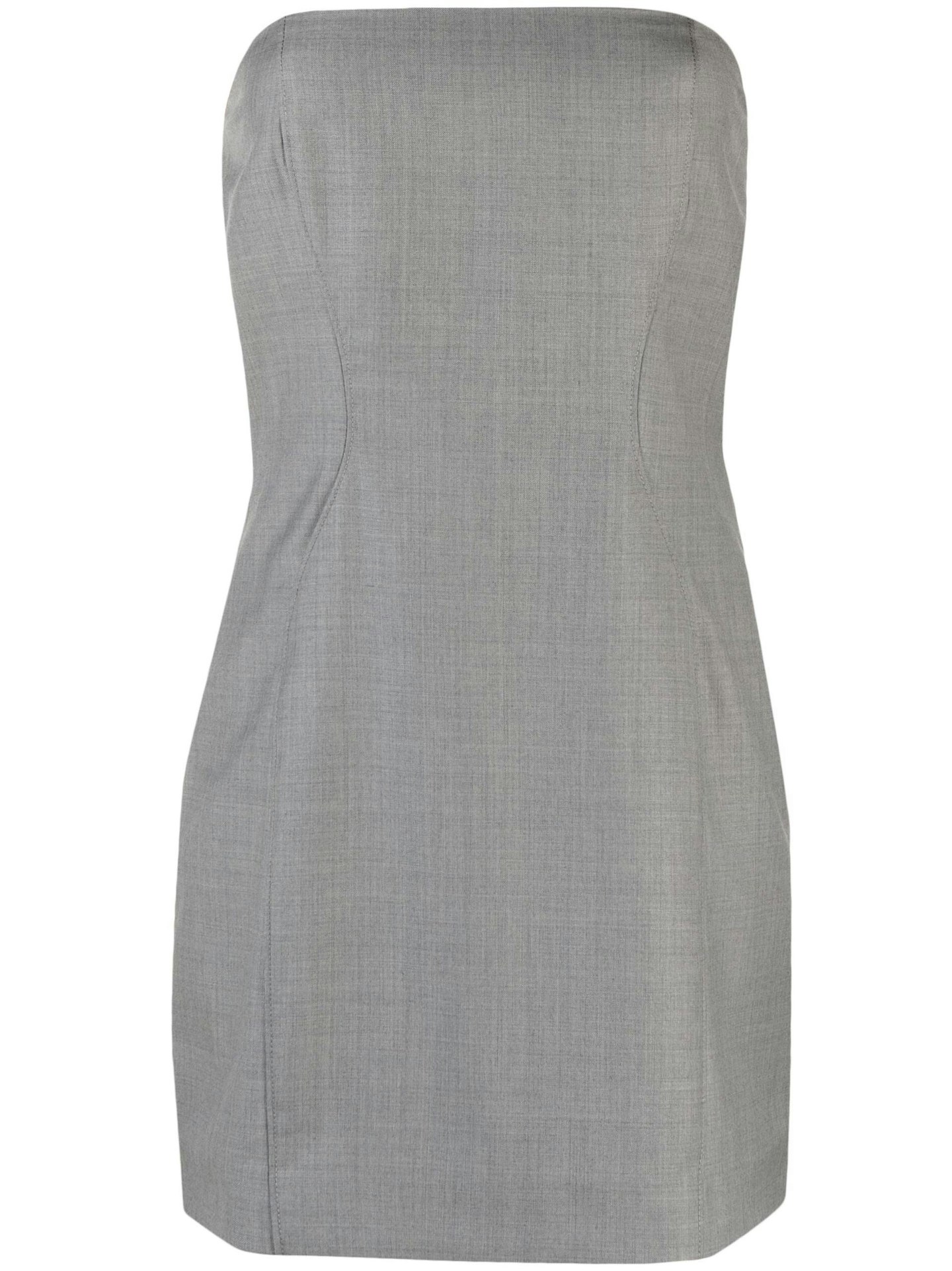 St Agni, Grey Curve Strapless Mini Dress