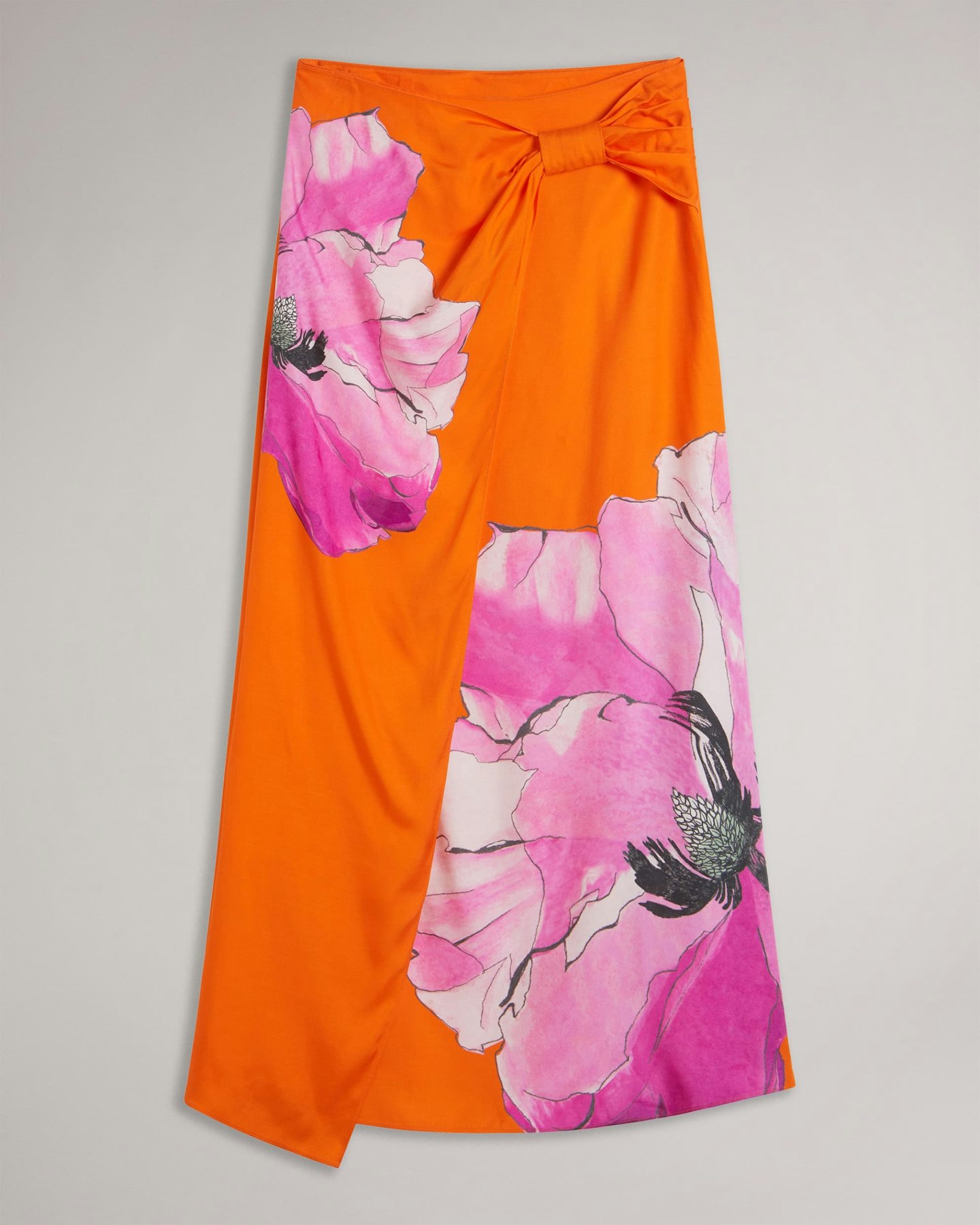 Ted Baker, Floral Asymmetric Twist Slip Skirt