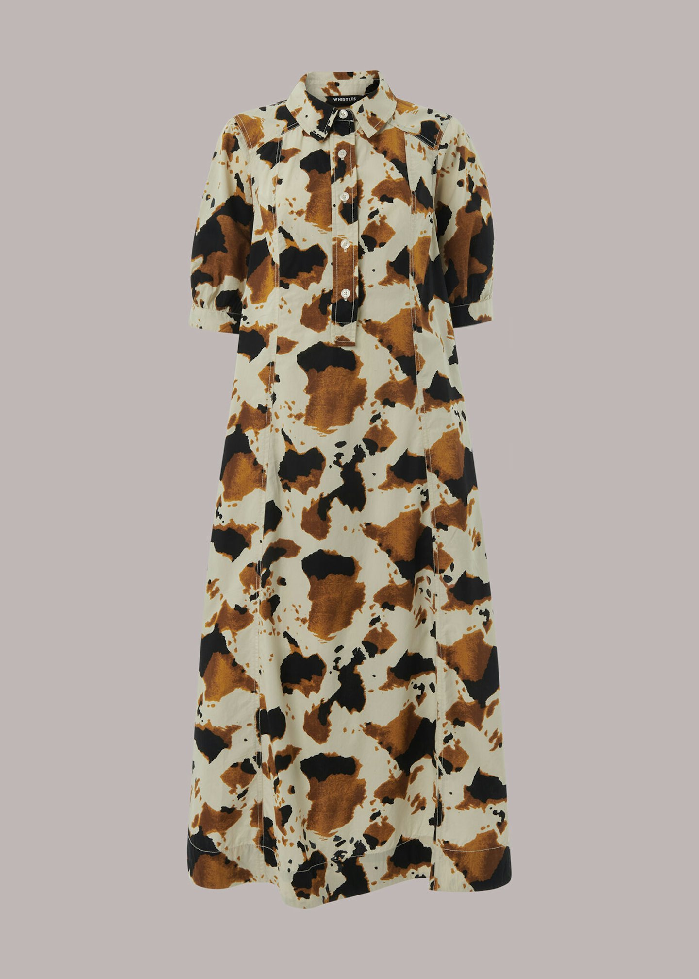 Whistles, Cow-Print Shirt Dress