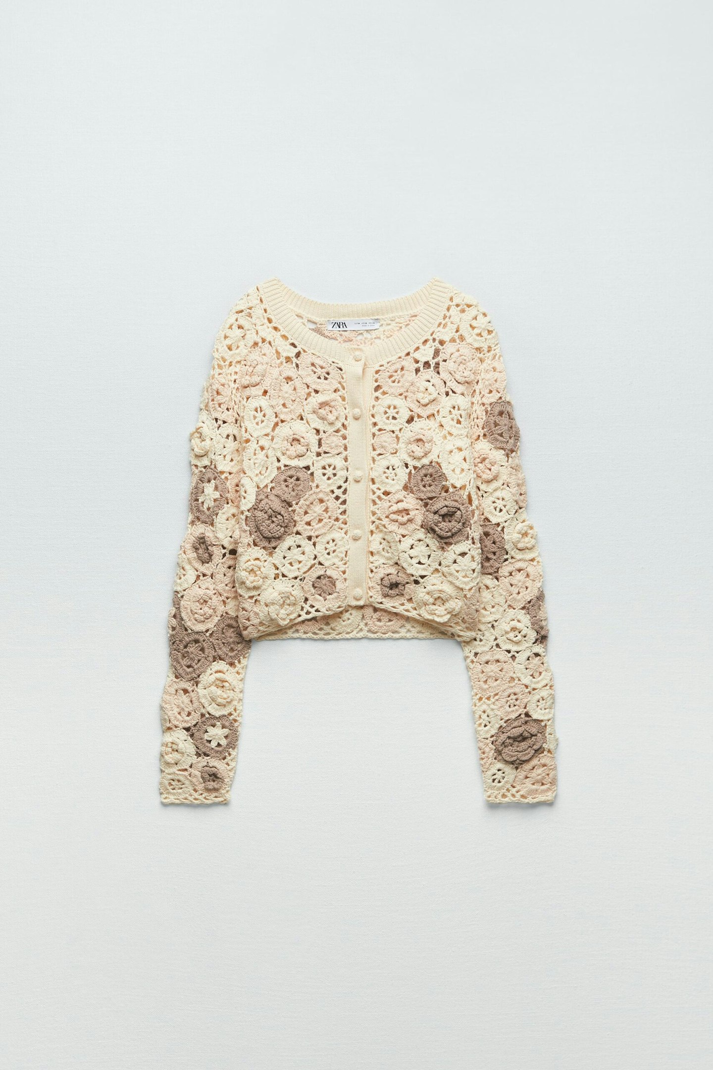 Zara, Floral Crochet Cardigan