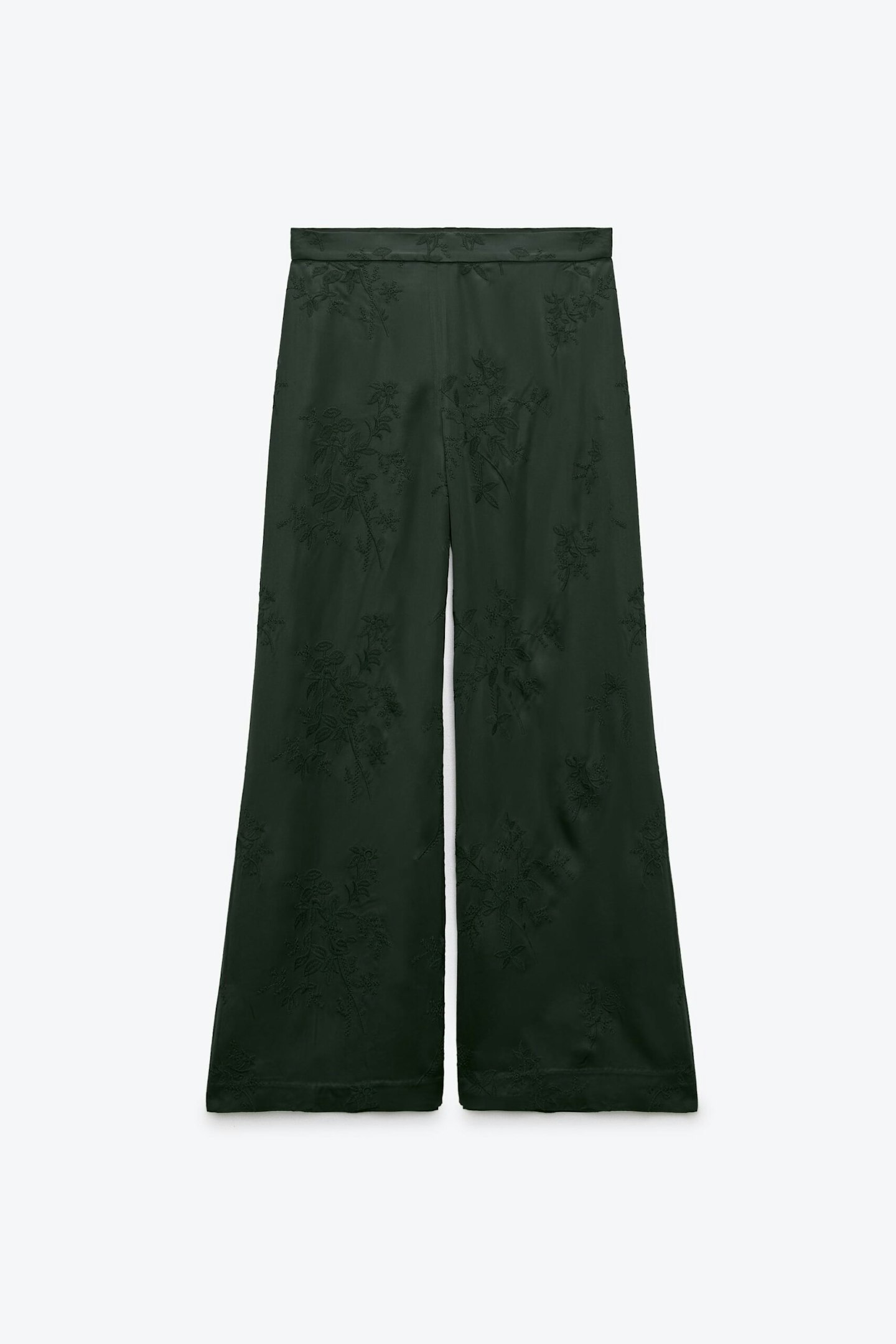 Zara, Embroidered Satin Trousers