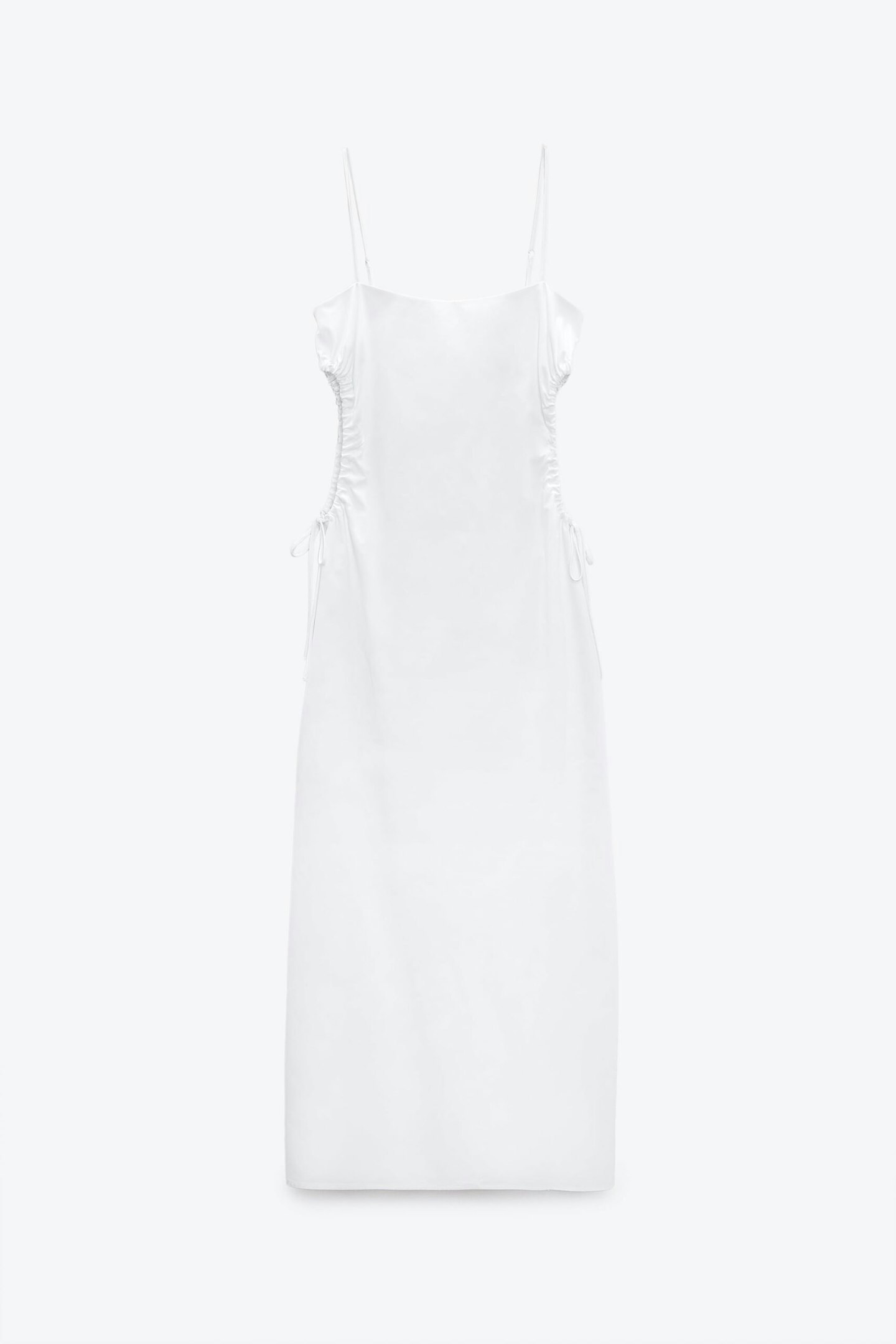 Zara, Gabardine Midi Dress With Cut-Out Detail