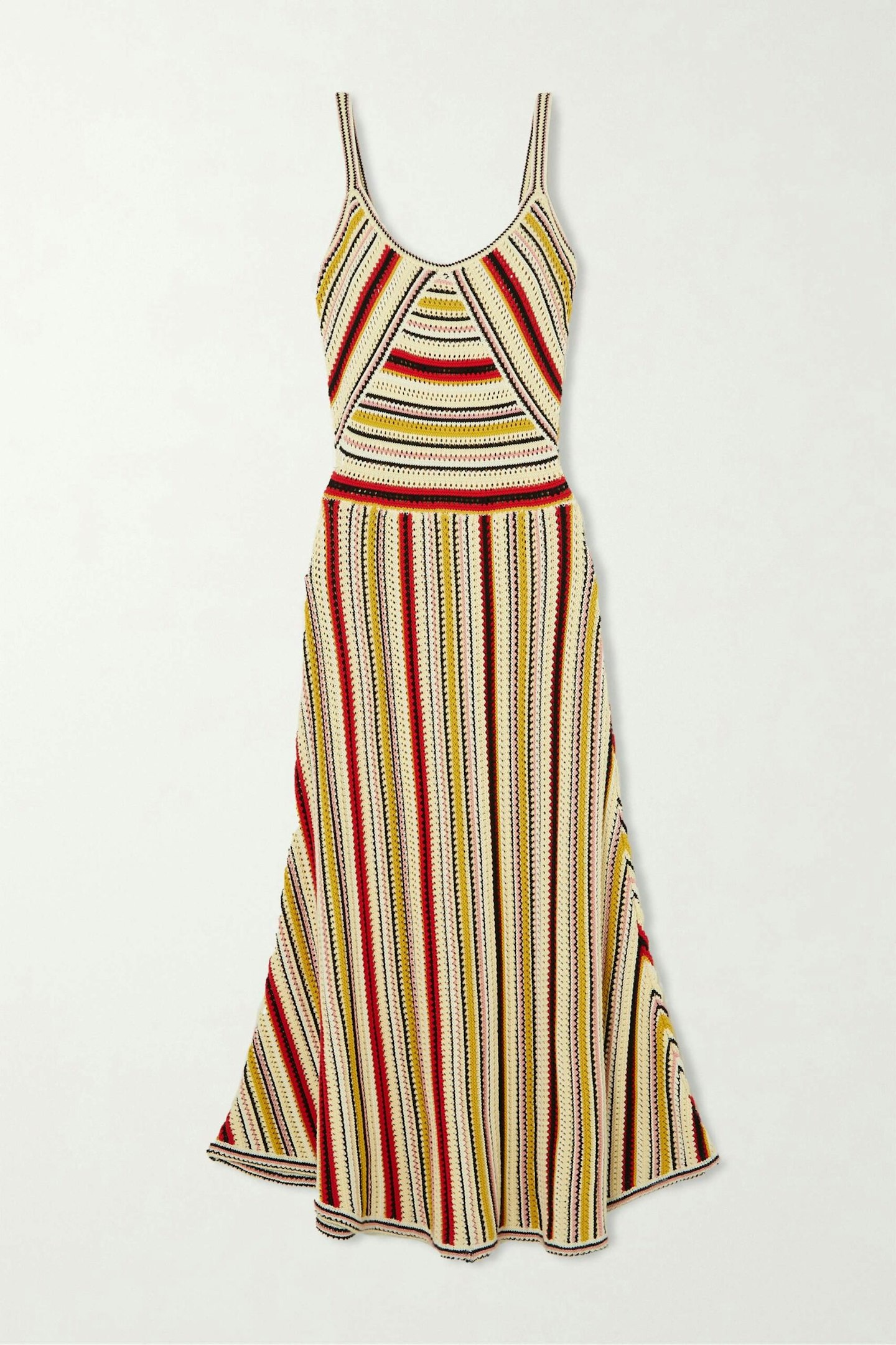 Zimmermann, Vitali Striped Crochet-Knit Cotton Maxi Dress