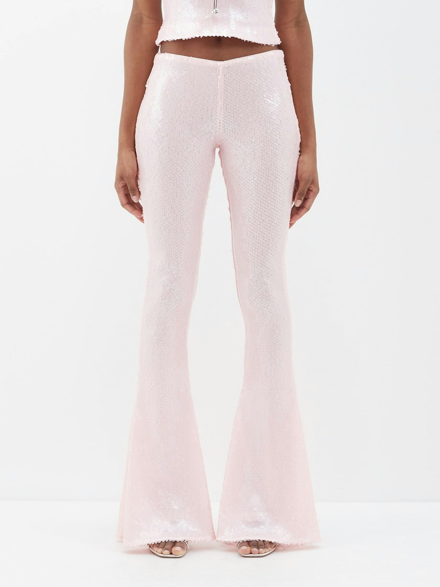 16Arlington, Koro Sequinned Flare-Leg Trousers
