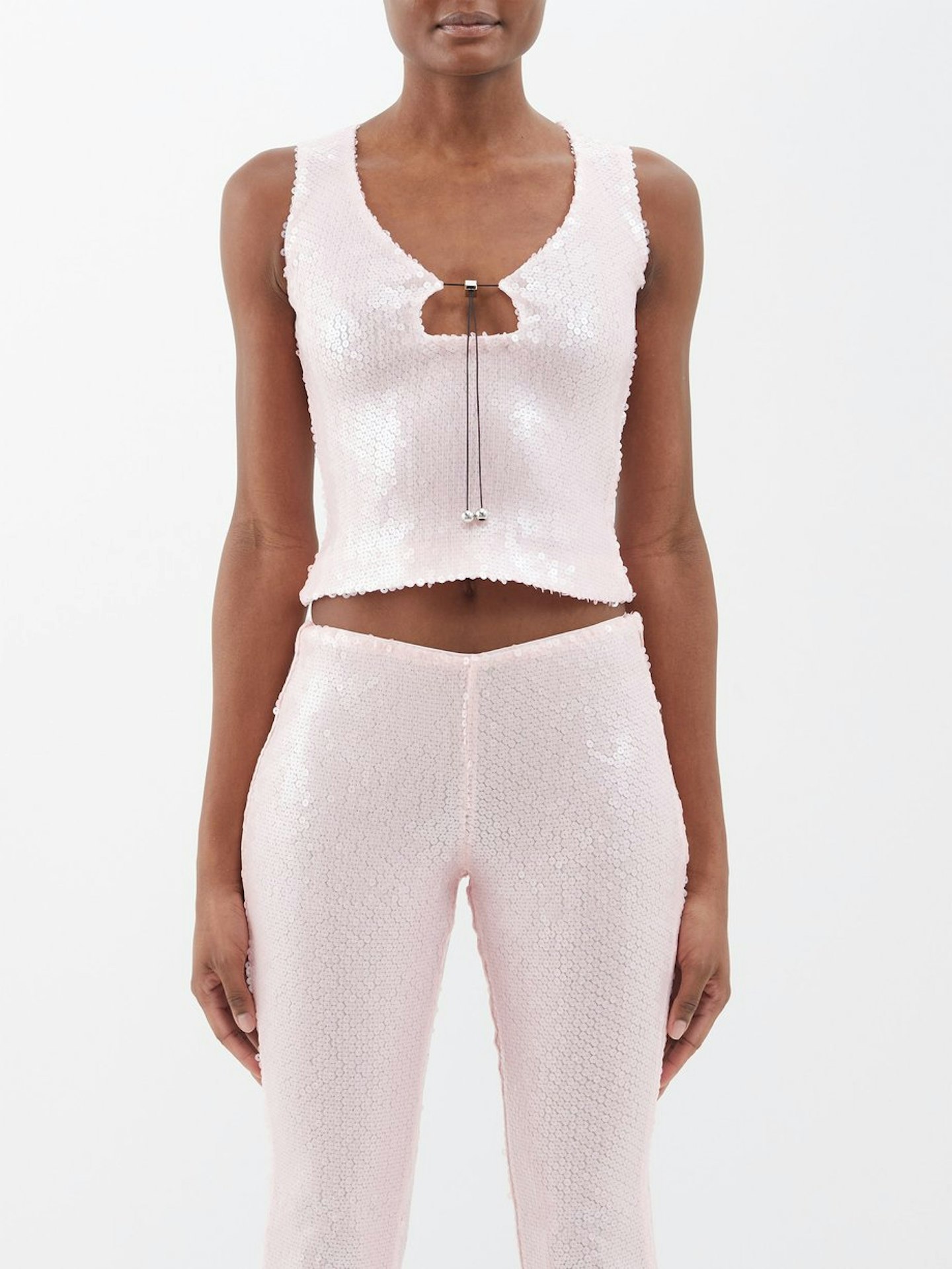 16Arlington, Solaria Sequinned Cropped Top
