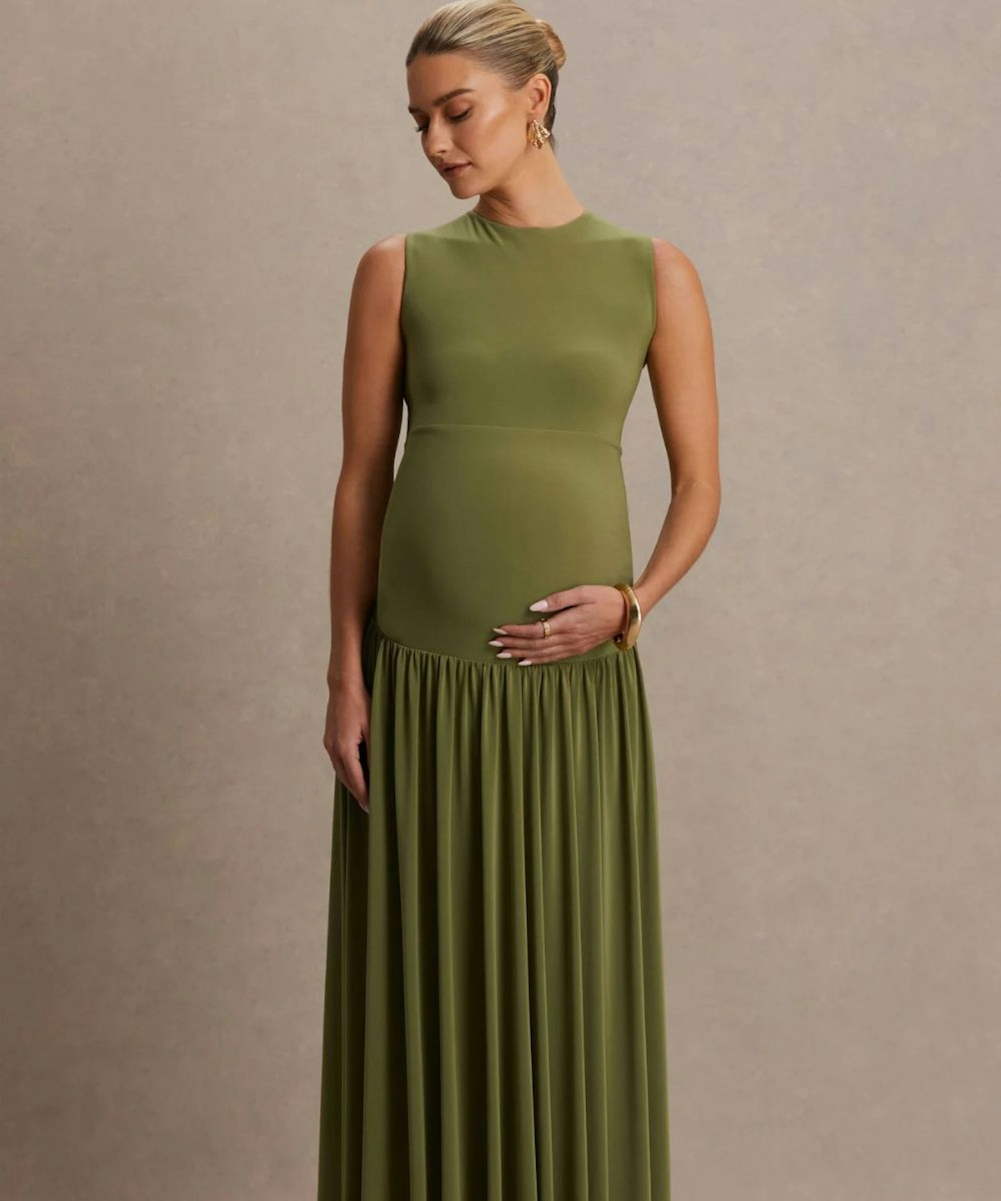 built in bra formal dress Tencel Paneled Bustier Dress With Built-In Bra main image 1
