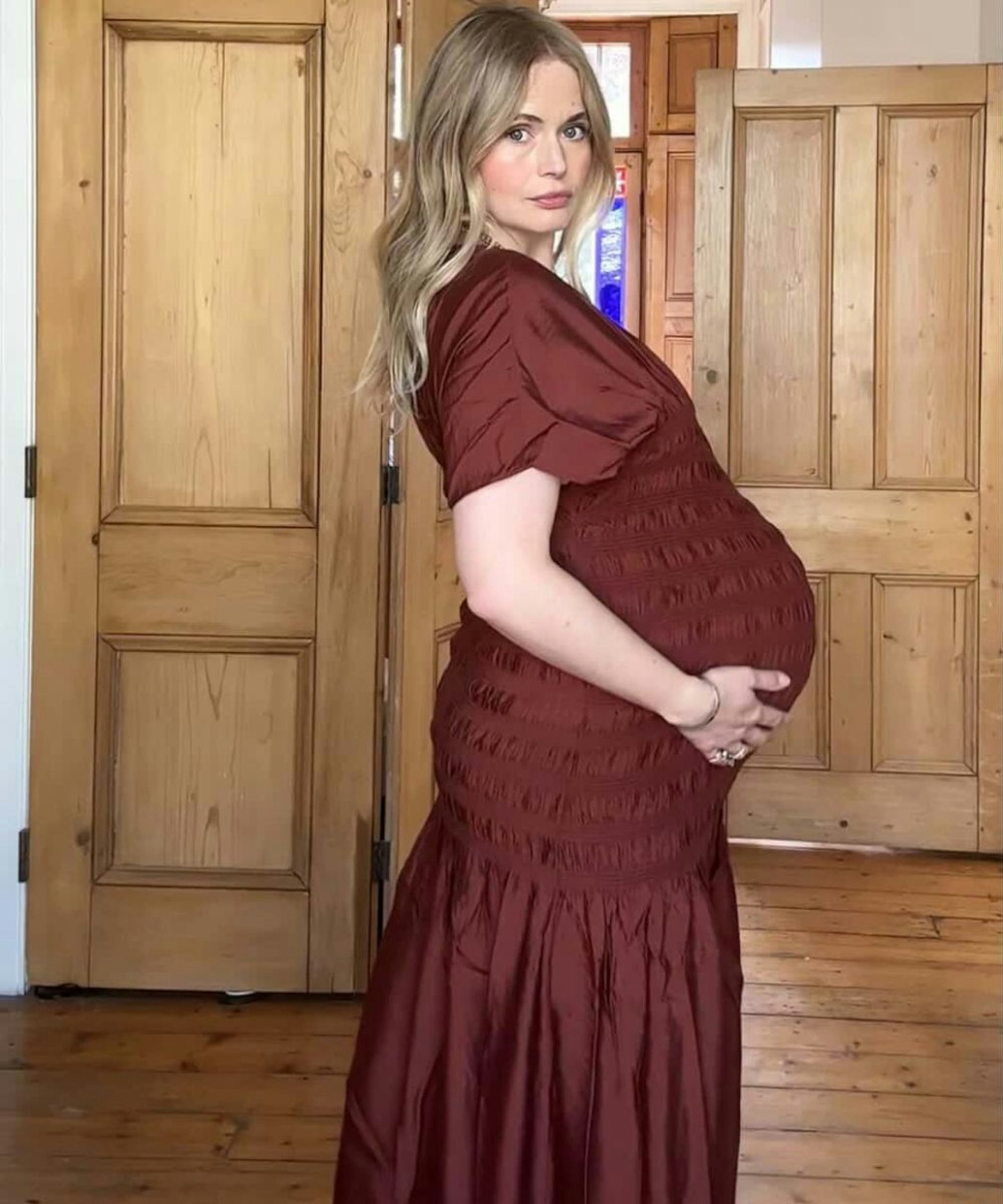 sachin and babi light blue dress Bella elegant maternity dresses main image 1