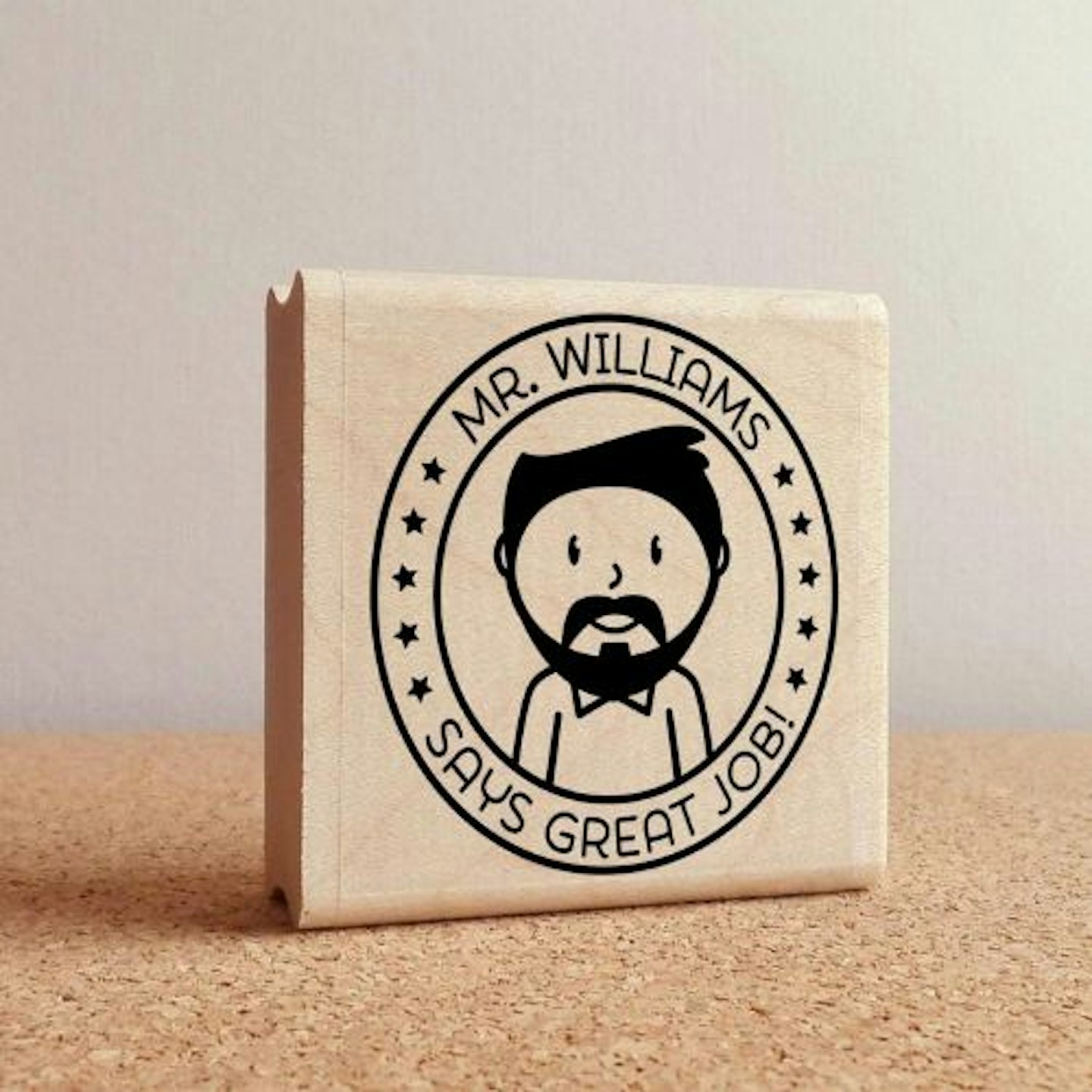 Best Christmas Gifts For Teachers:  Personalized Male Teacher Rubber Stamp