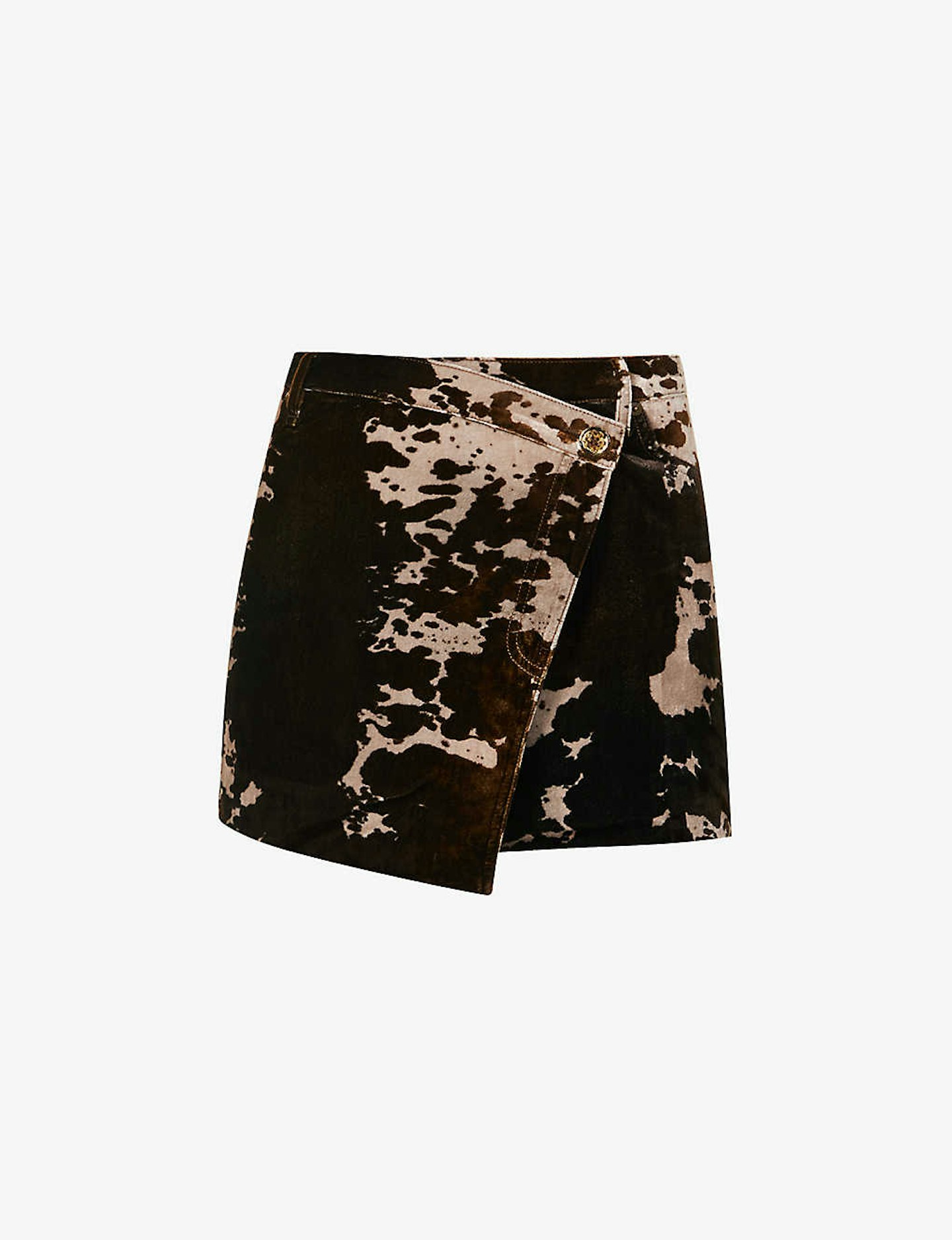 Acne Studios, Irinna Cow-Print Velour Mini Skirt